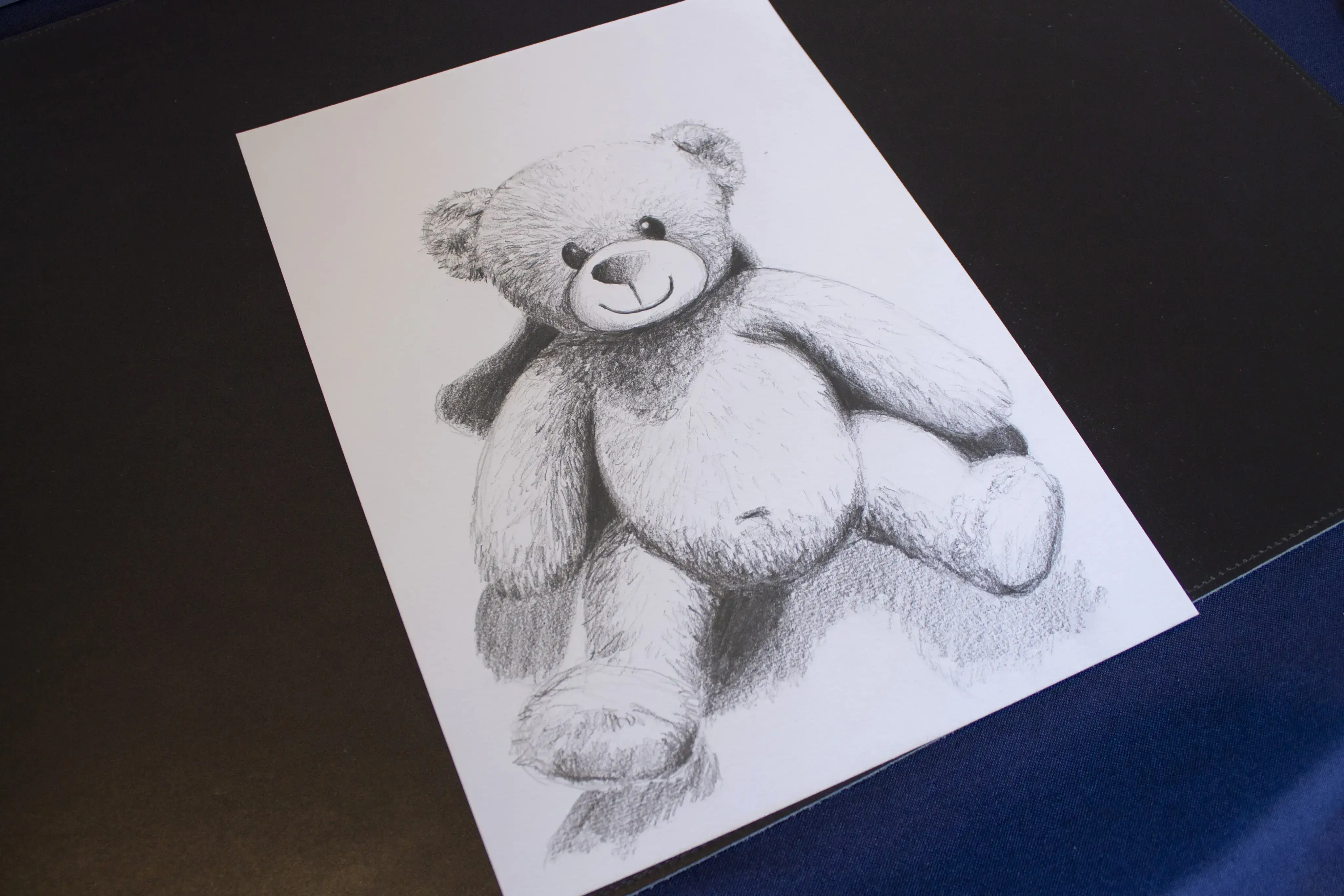 drawing of a teddy bear with contrast
