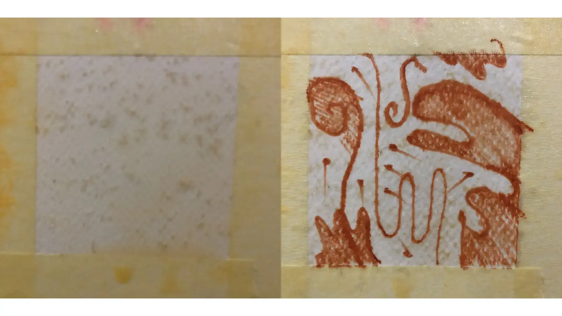 zeichnen auf nassem Papier mit einem Aquarellstift