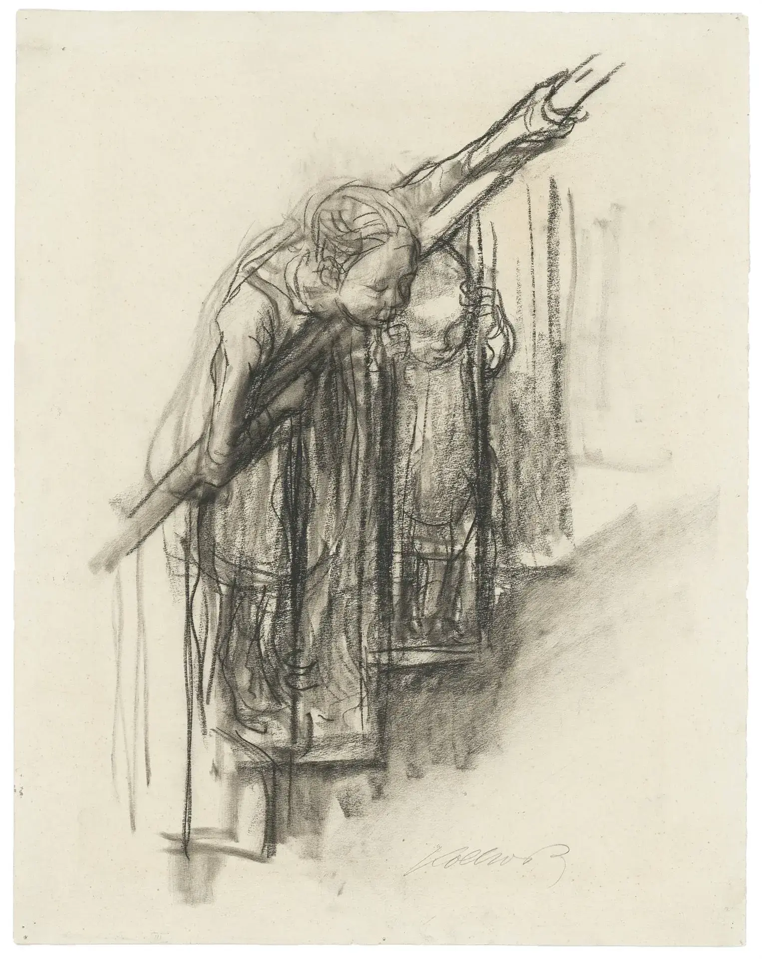 charcoal drawing of Käthe Kollwitz
