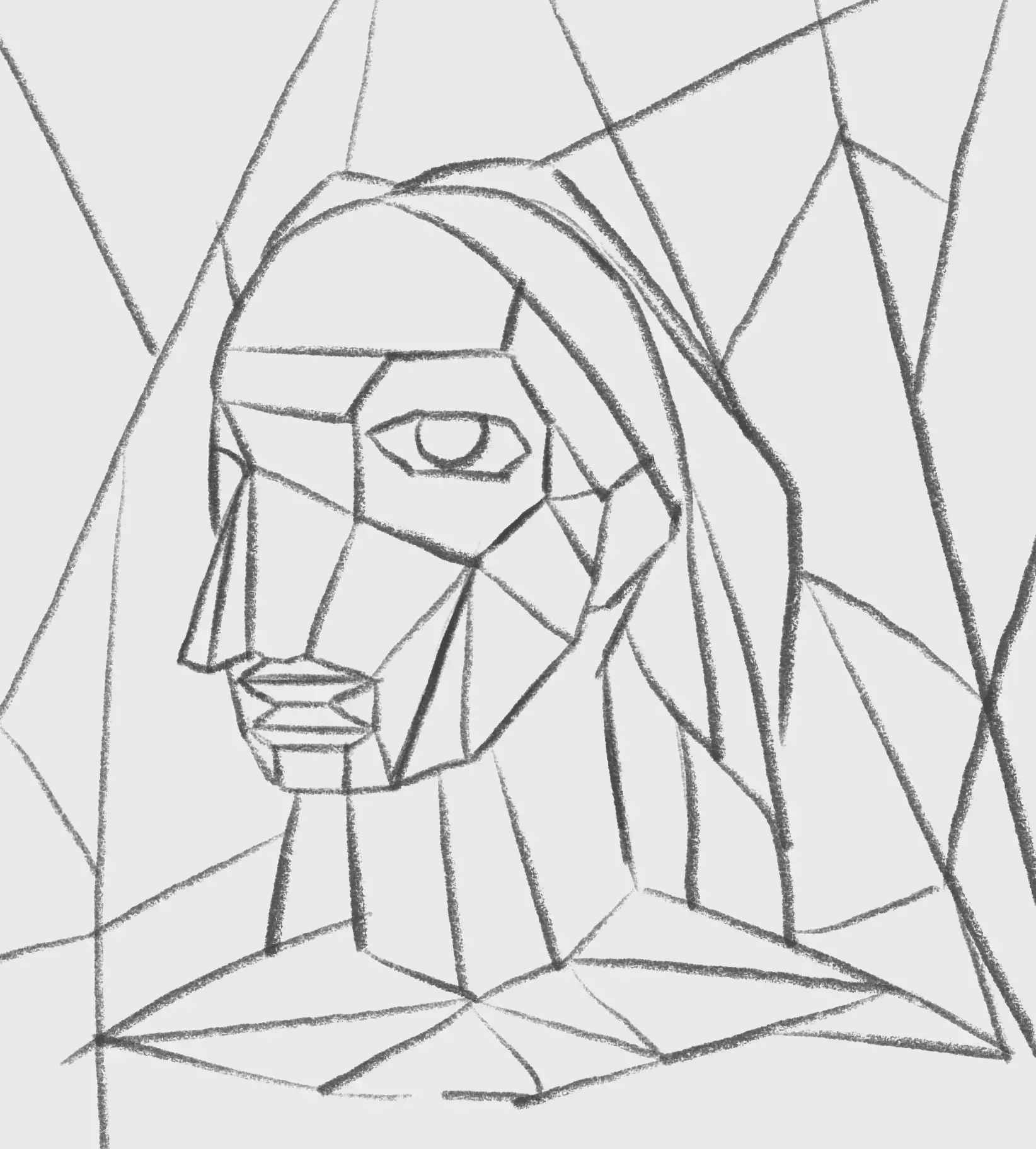 dibujar los detalles de un dibujo cubista