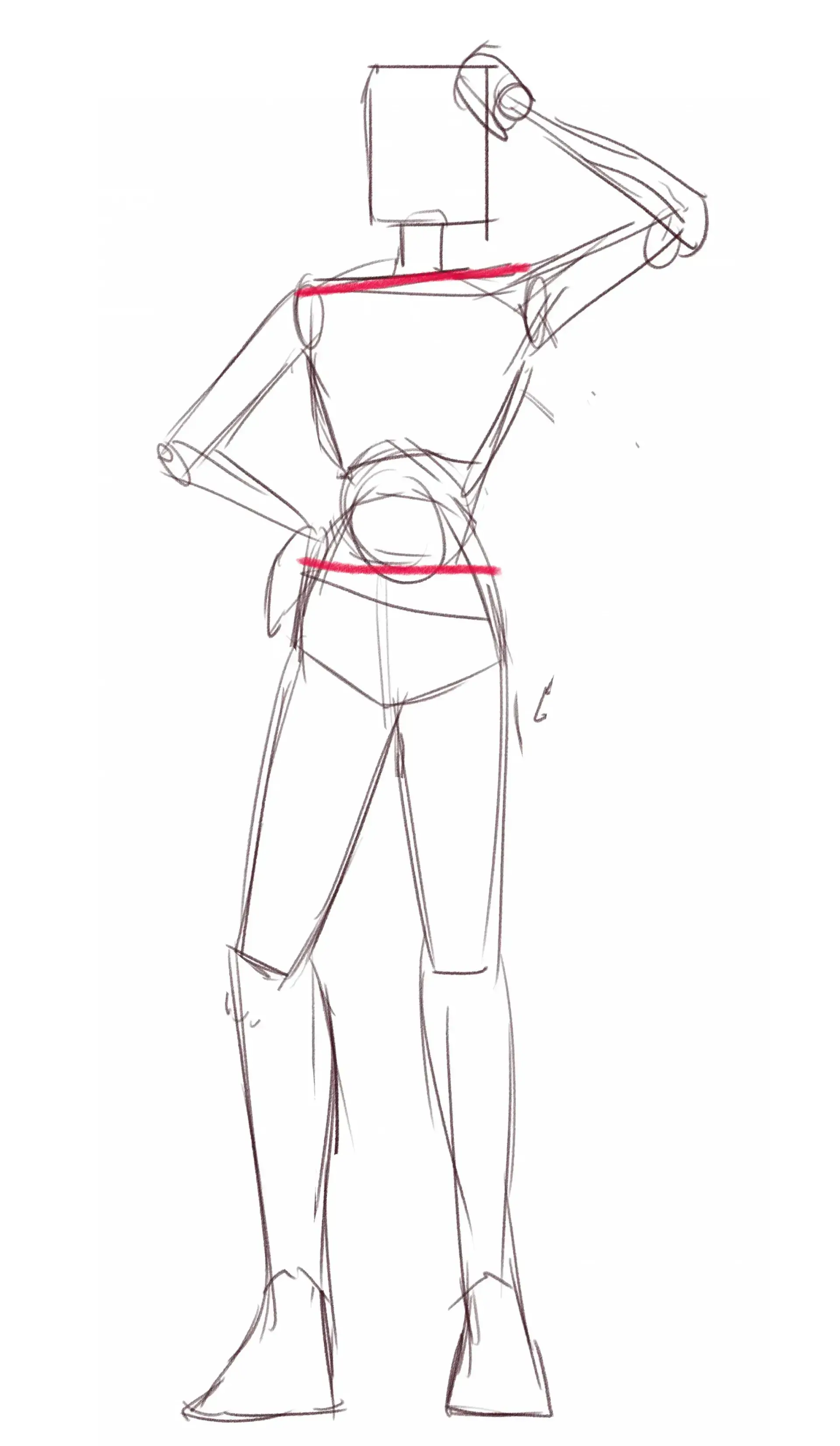 drawing of a character pose from imagination