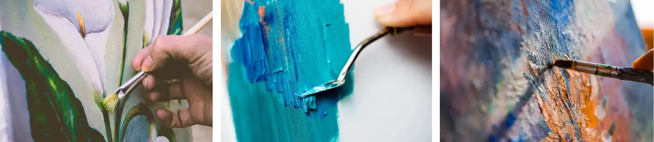 illustration of the difference in process between acrylic and oil