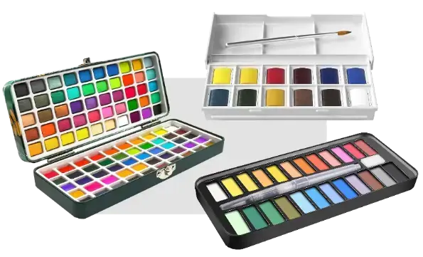 Aquarellfarben für das Anfänger-Zeichenset