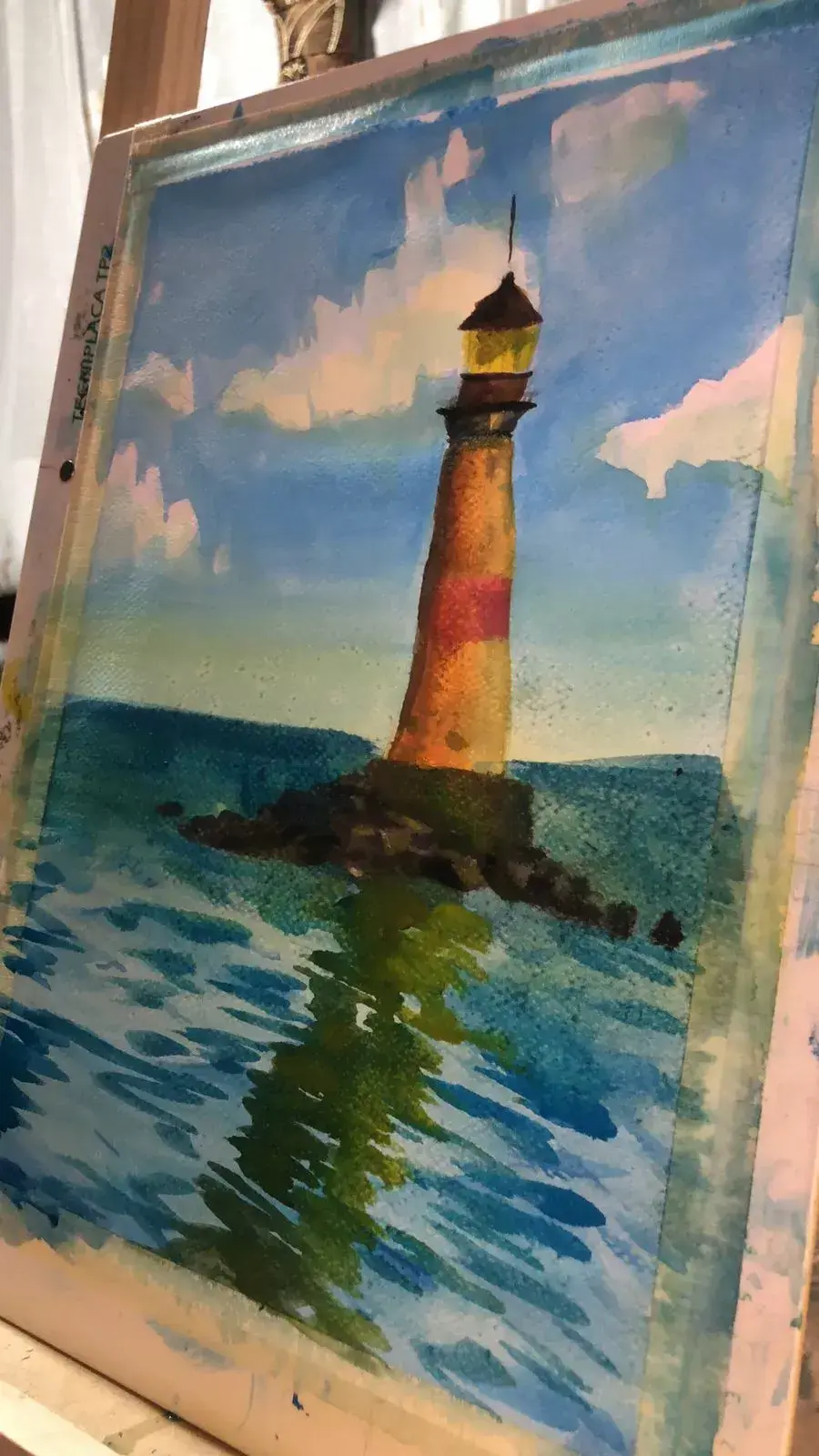 Wasserspiegelungen in einer Meereslandschaft mit Aquarell malen