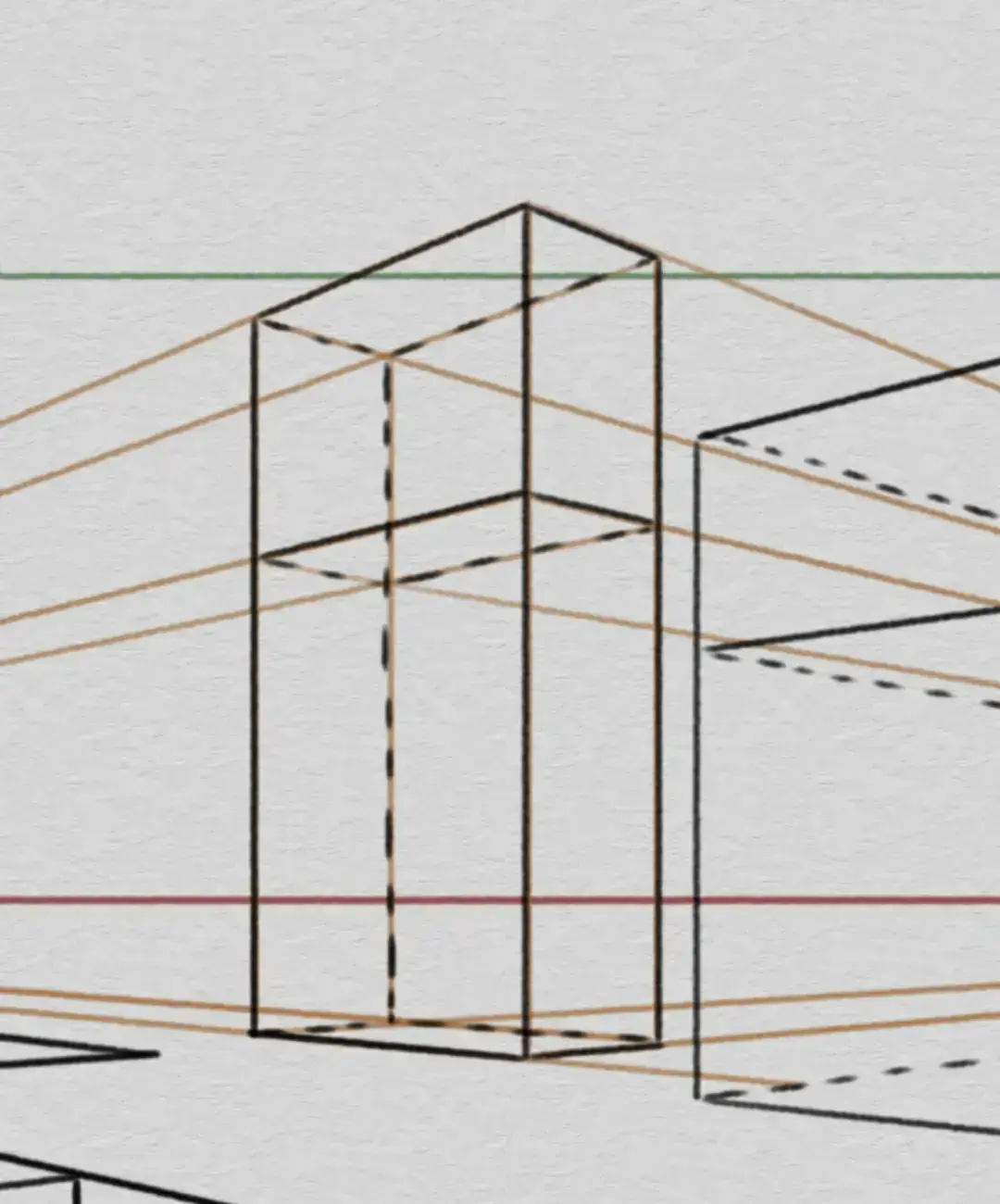 drawing a bounding box around a landscape in perspective