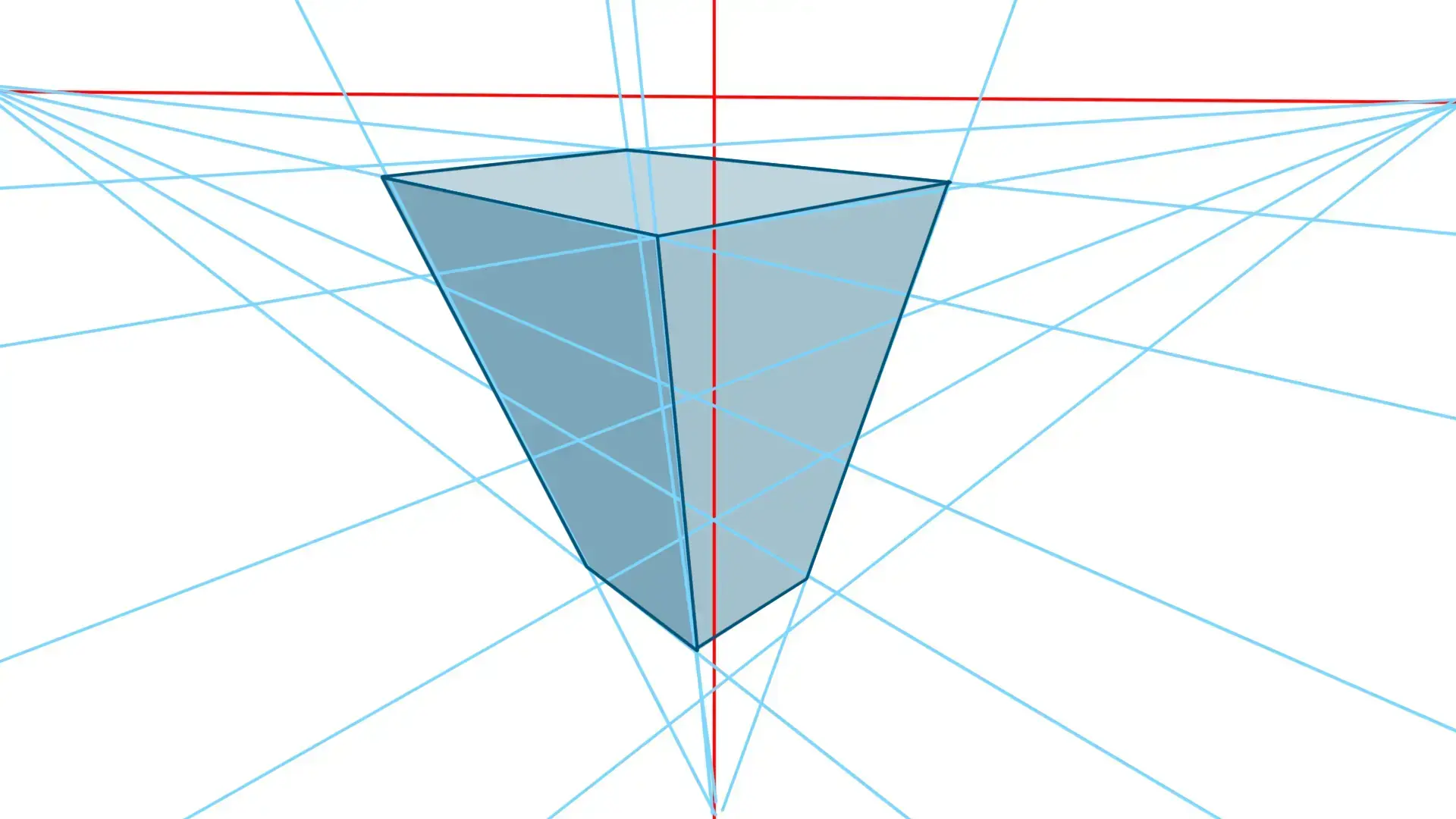 three-point perspective with a high view