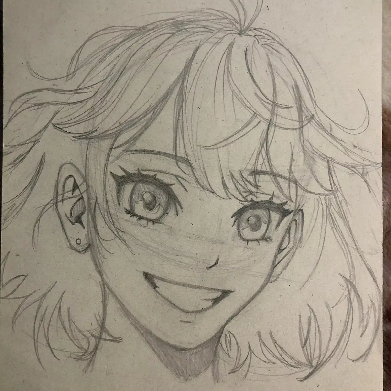 Haardetails eines Manga-Porträts zeichnen