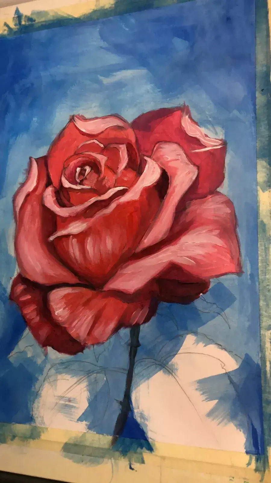 Malen Sie die Texturen einer Rose mit Acrylfarben