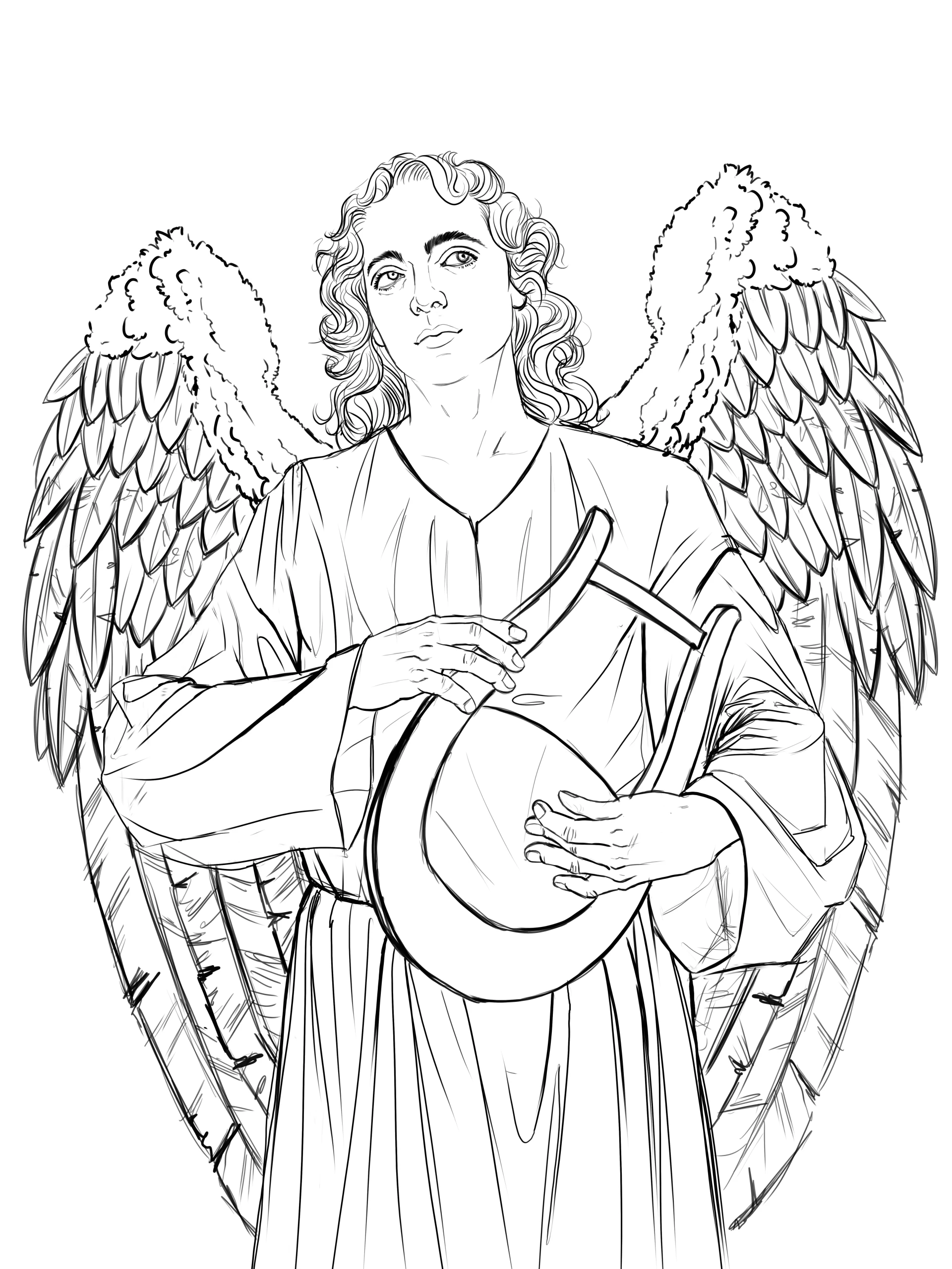 dessiner les détails d’un ange