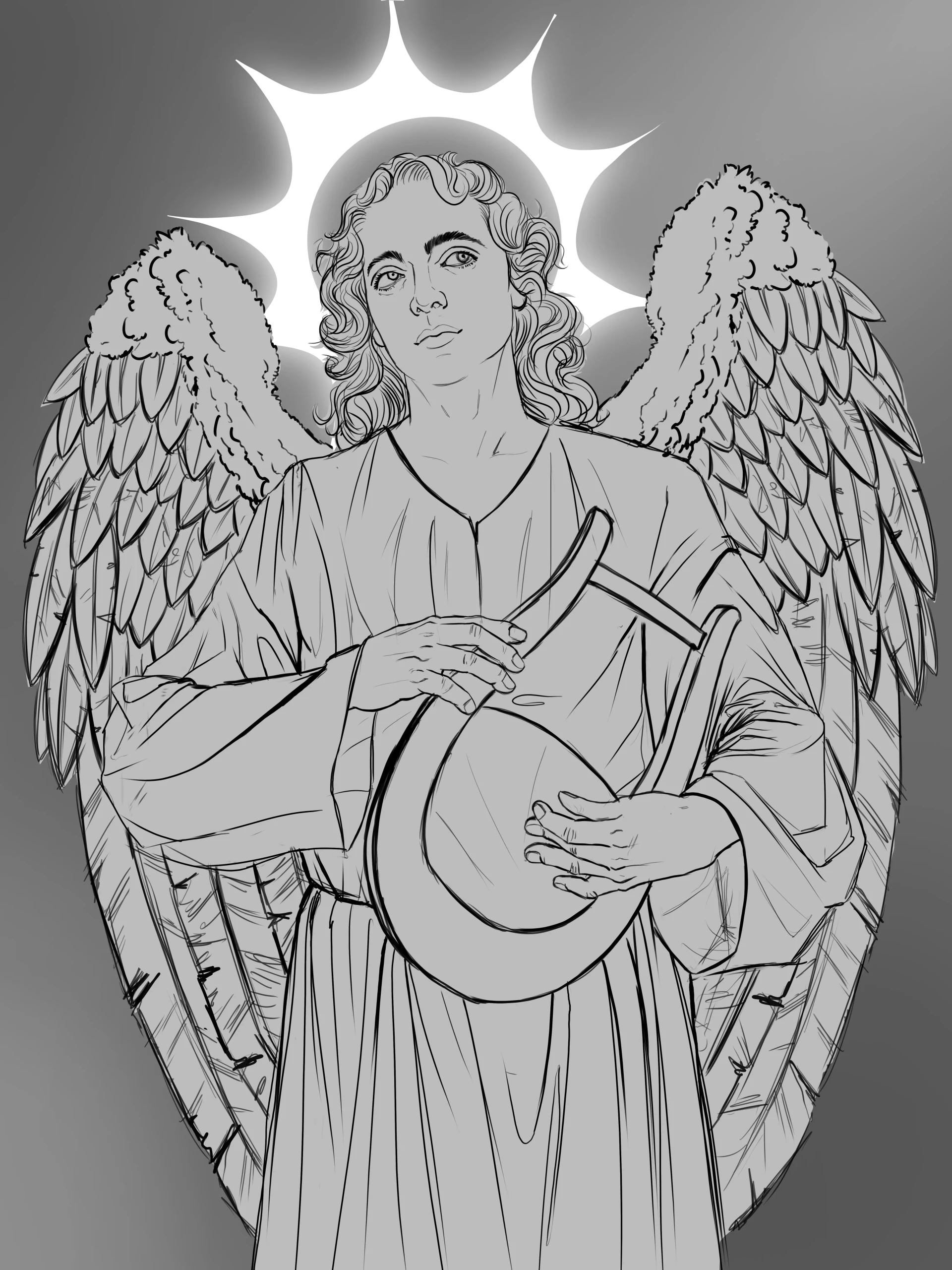 dessiner les points lumineux d’un ange