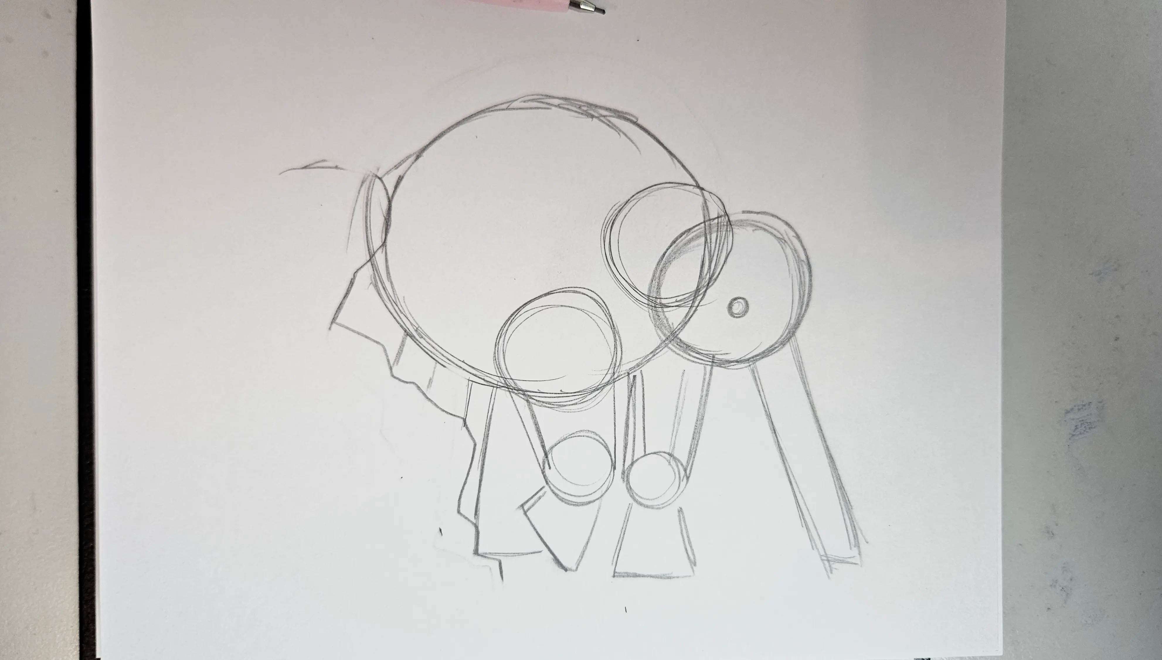 croquis de la base d’un éléphanteau 
