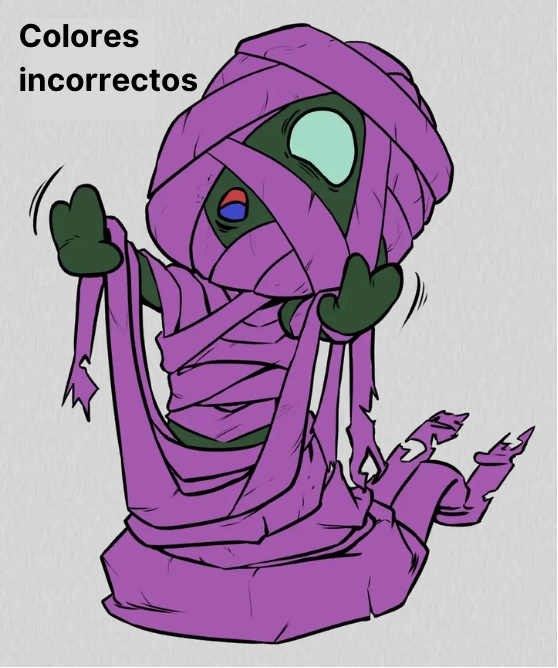 ejemplo de un dibujo con planos de colores falsos