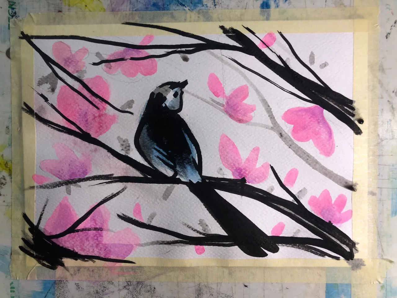 réaliser un lavis à l’encre de chine