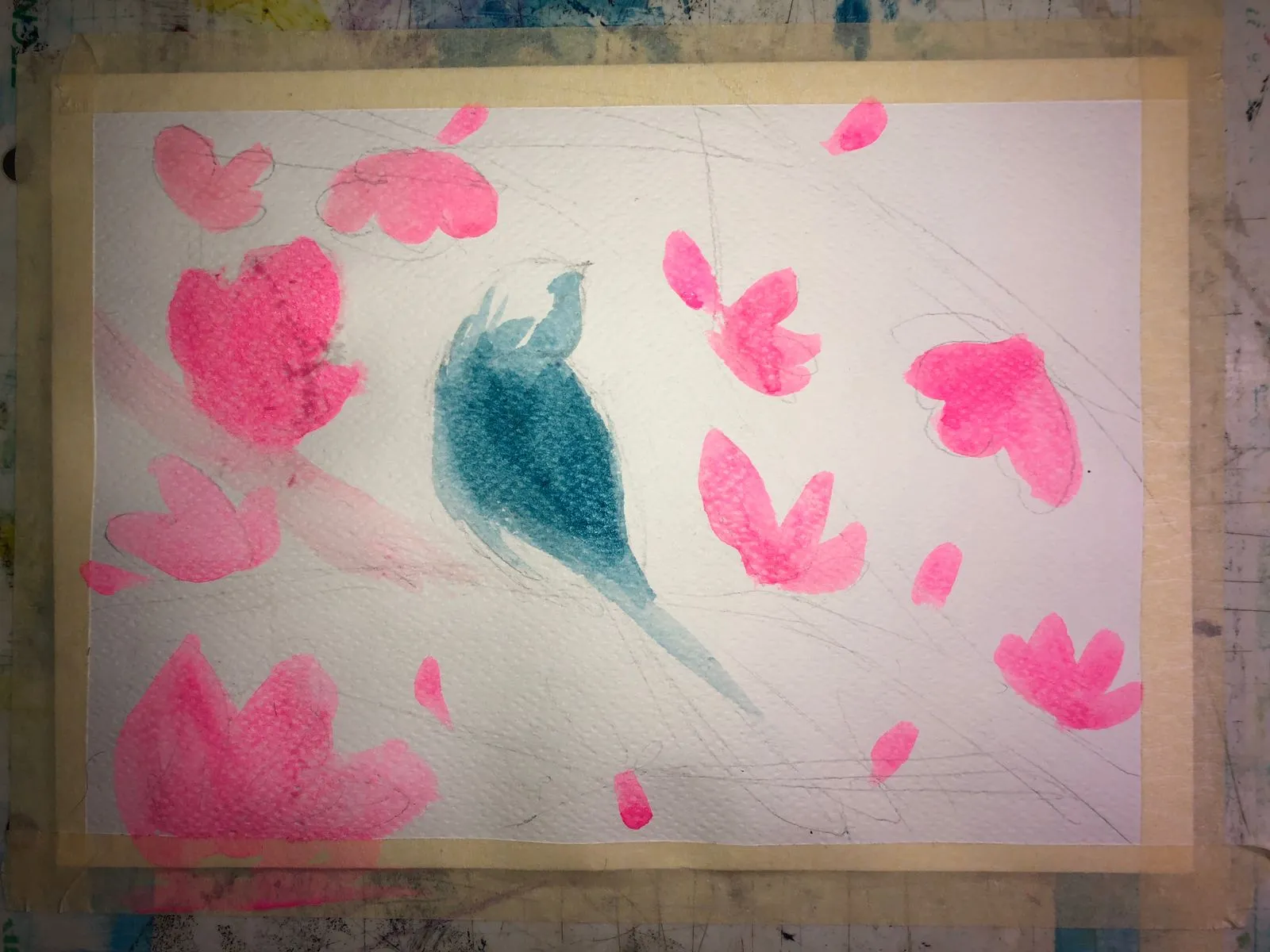 peindre un oiseau à l’aquarelle