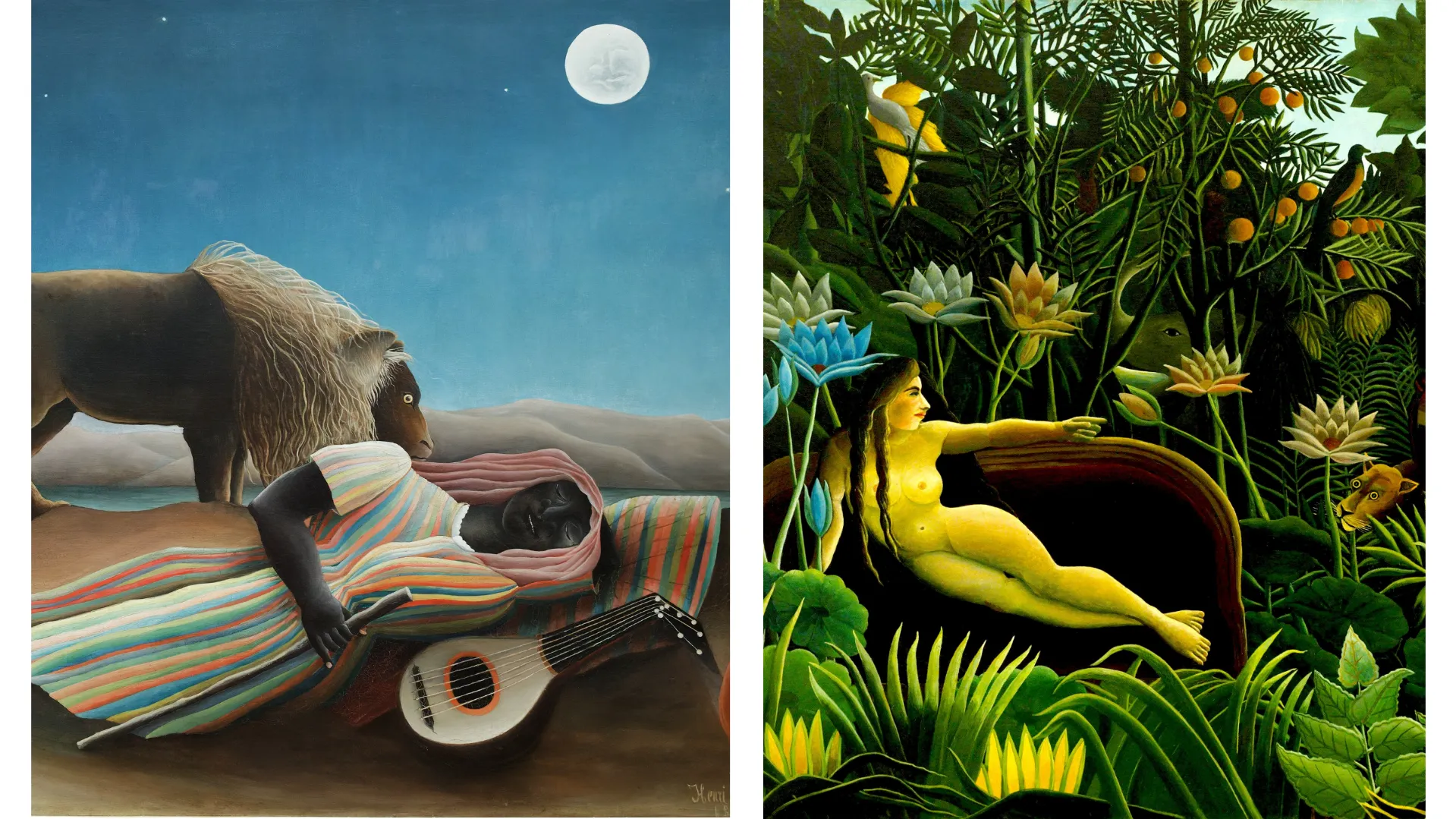 La Bohémienne endormie et Le Rêve, peintures d'Henri Rousseau