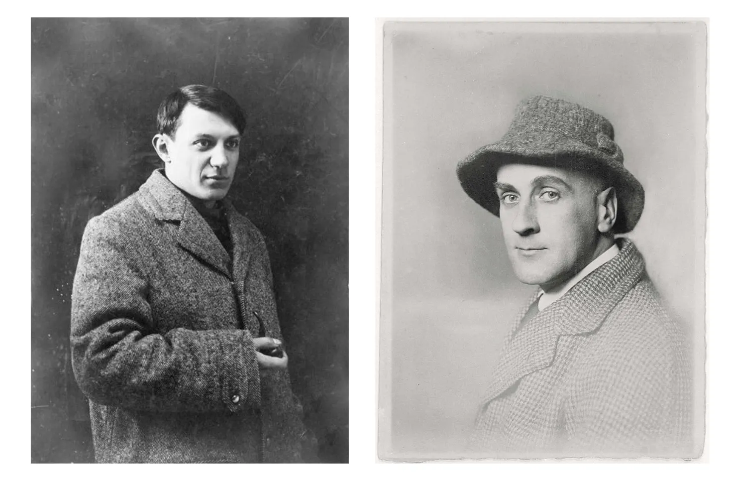 Photos de Pablo Picasso et du marchand d'art Wilhelm Uhde 