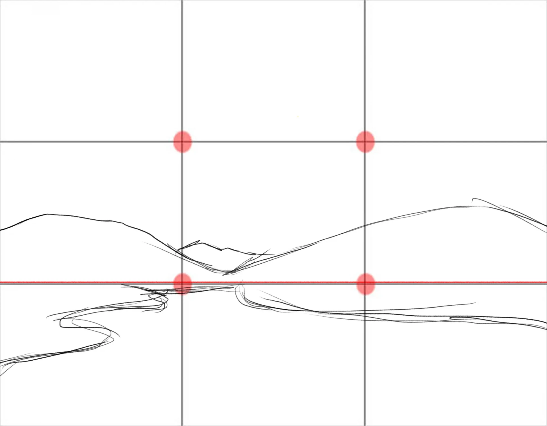 esbozar la base de un dibujo de auroras boreales