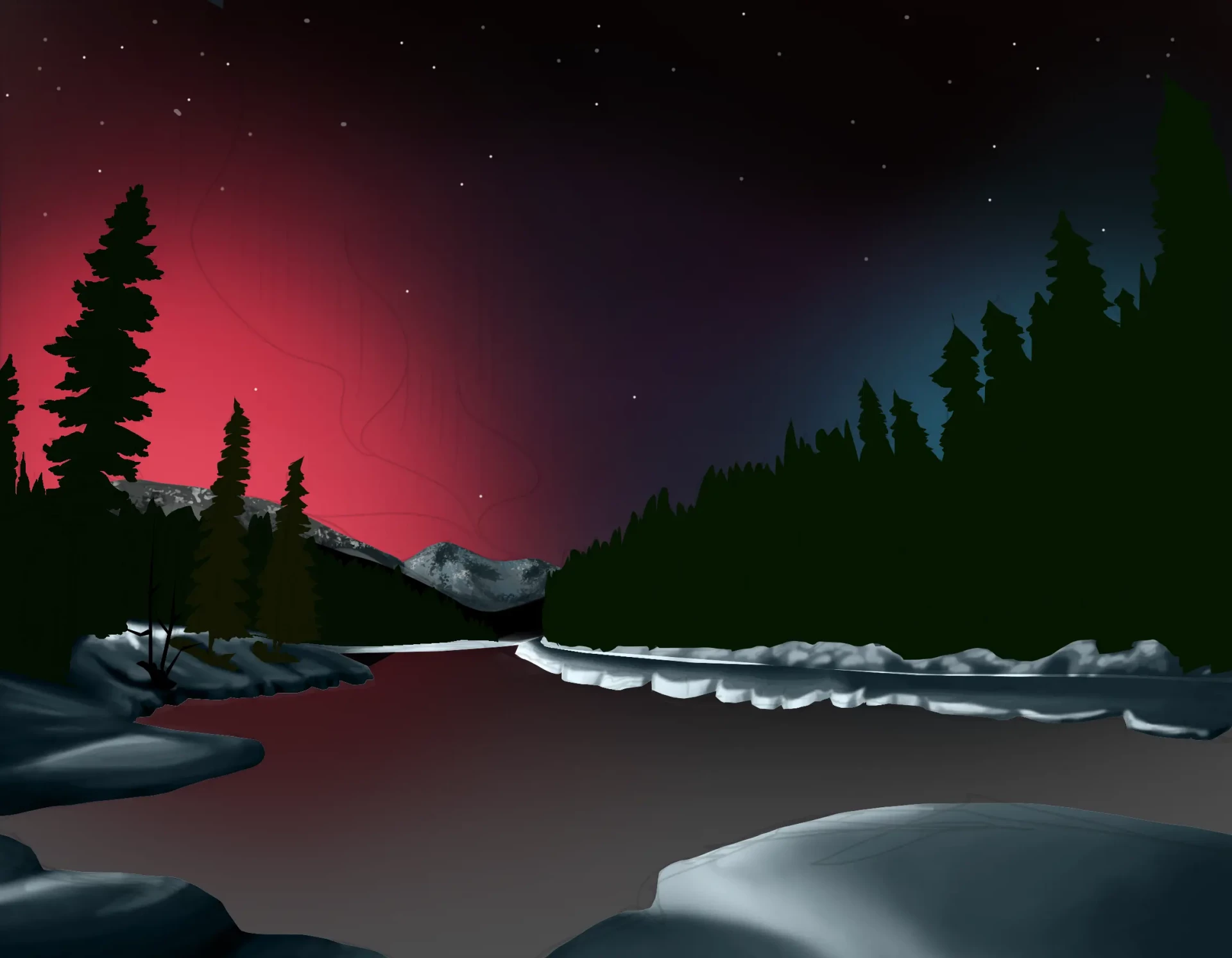 agregar los volúmenes al dibujo de auroras boreales