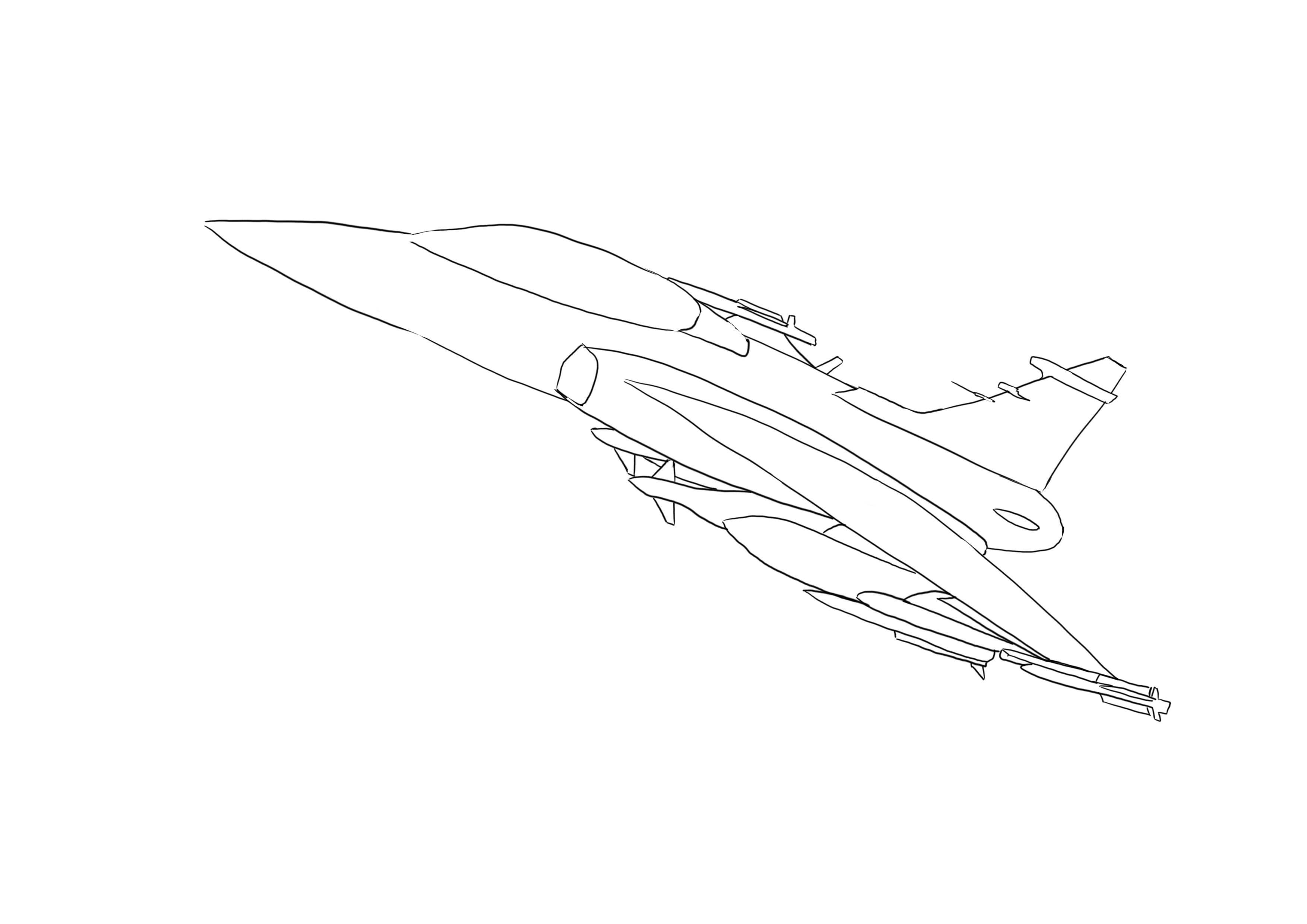 dessiner au propre l’avion de chasse