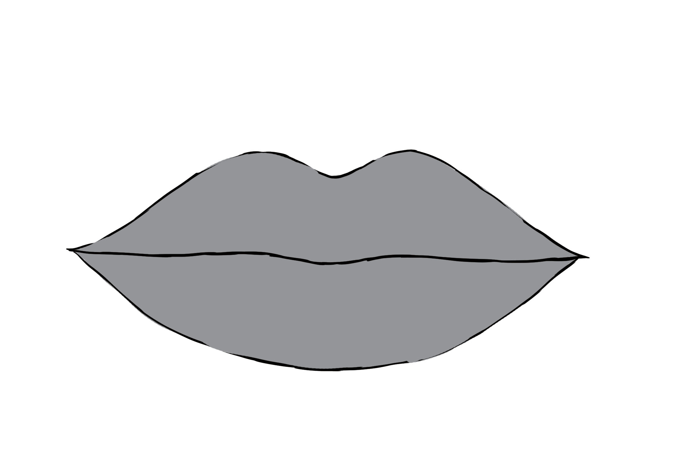 appliquer une couleur grise au dessin de bouche