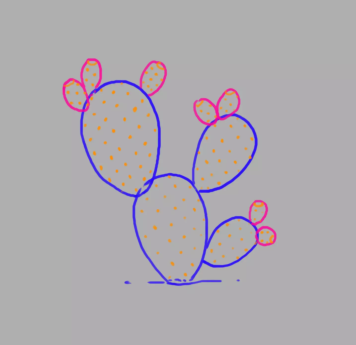 dessin des points d’aiguilles du cactus