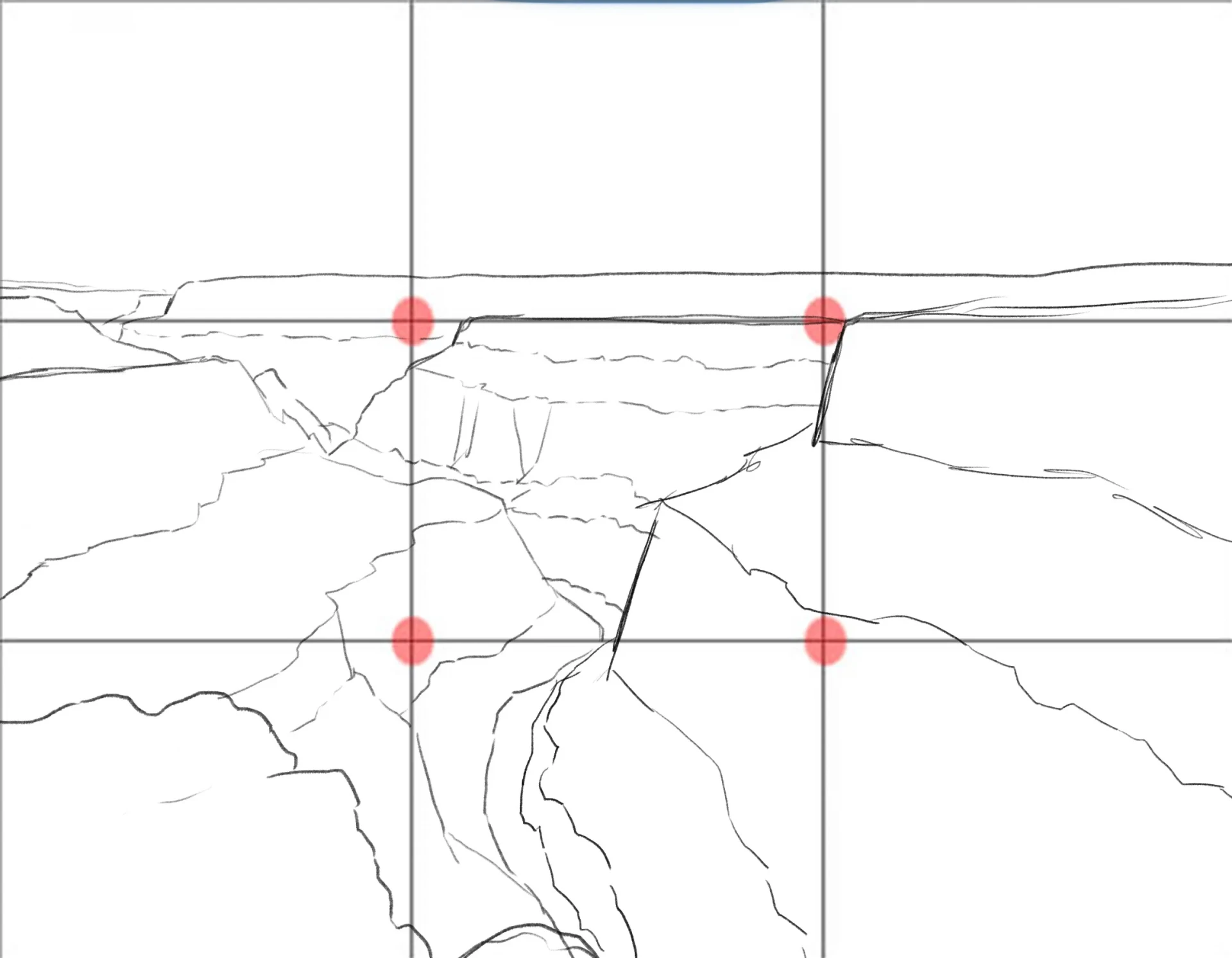 dessiner l’arrière plan d’un canyon