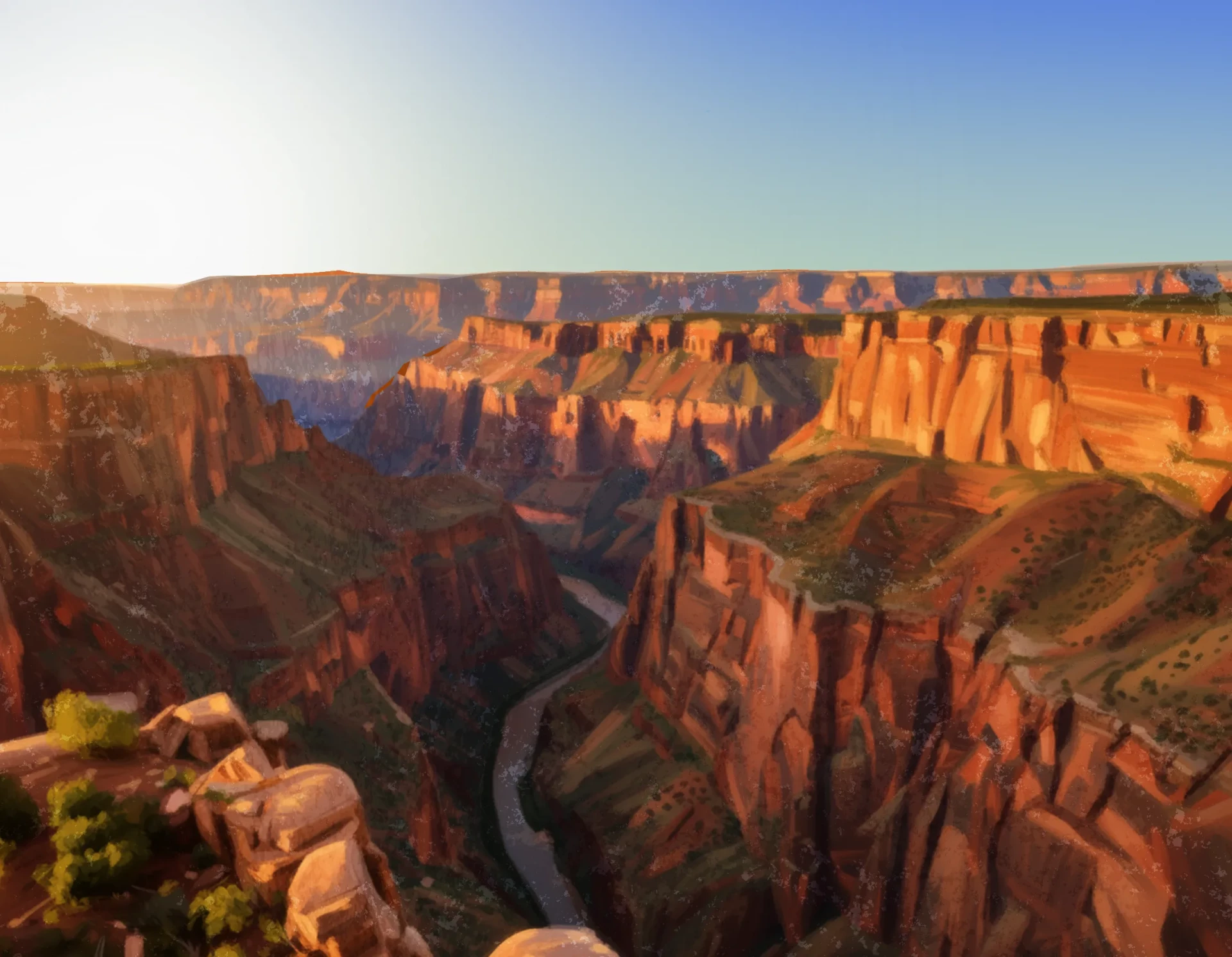 dessin d’un canyon