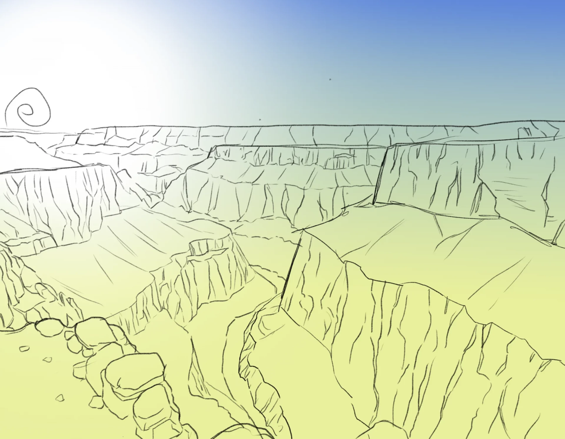 dessiner le ciel d’un canyon