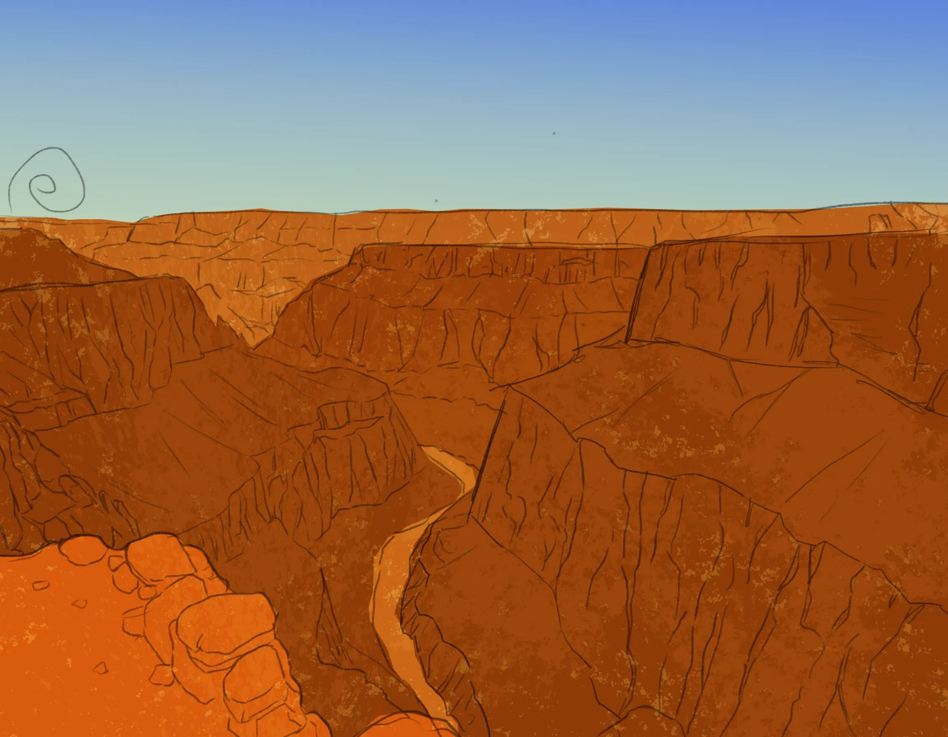dessiner la texture d’un canyon