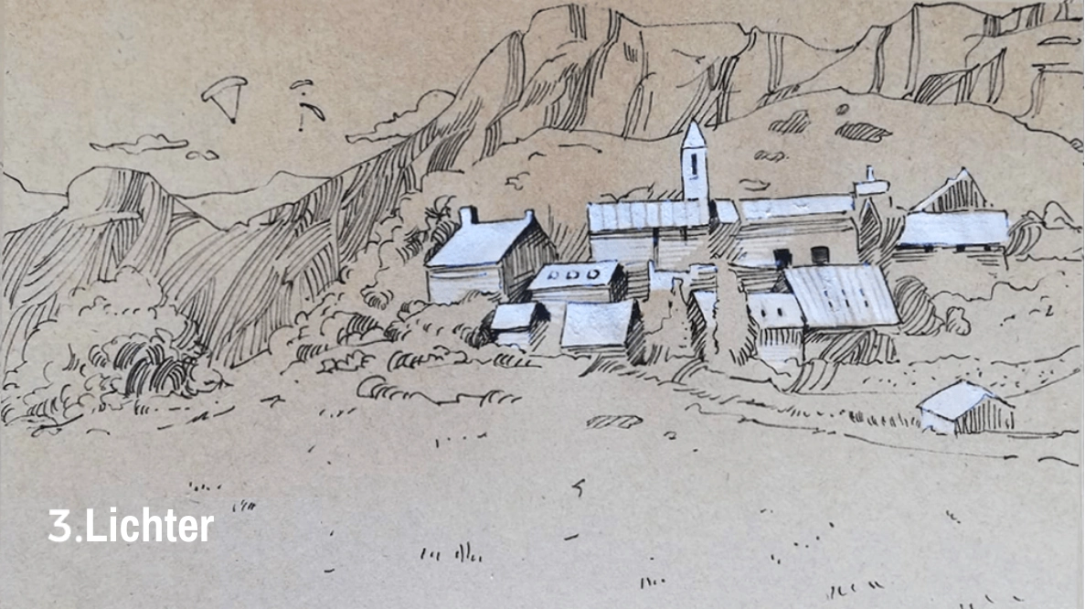 Lichter in einem Skizzenbuch zeichnen