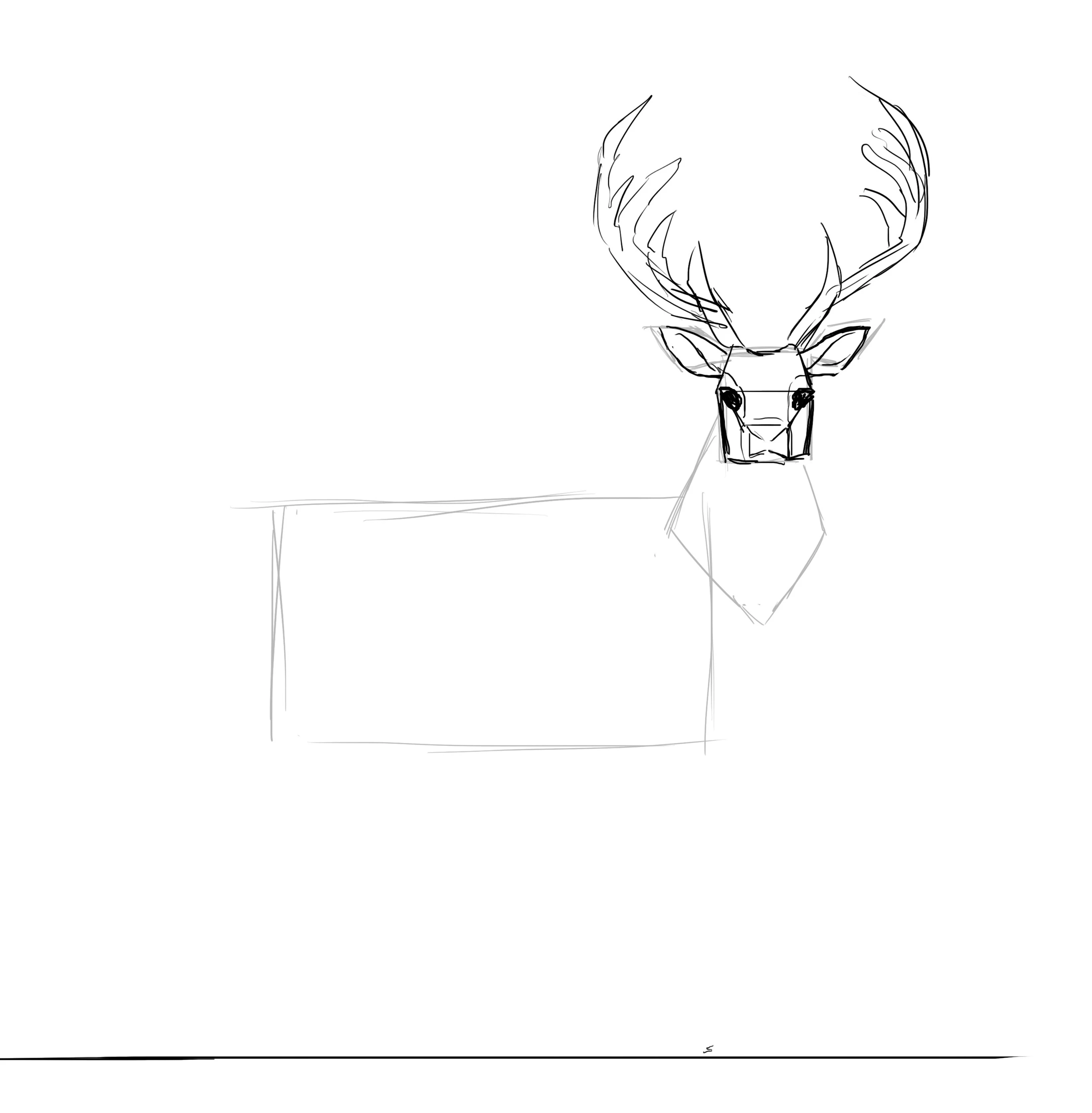 Comment dessiner un cerf, la tête