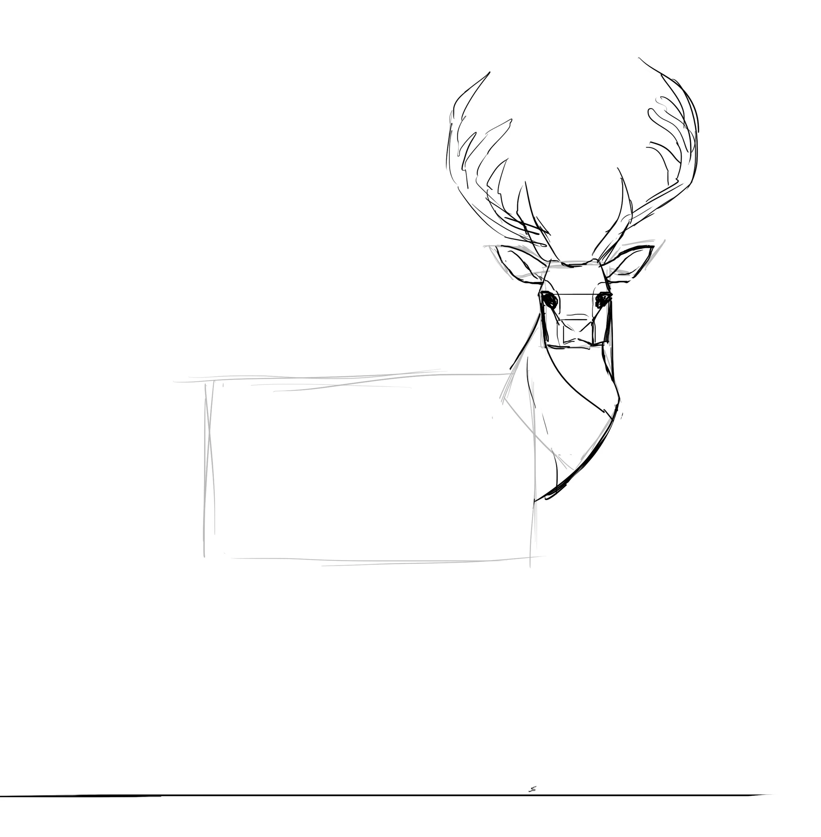 Comment dessiner un cerf, le cou