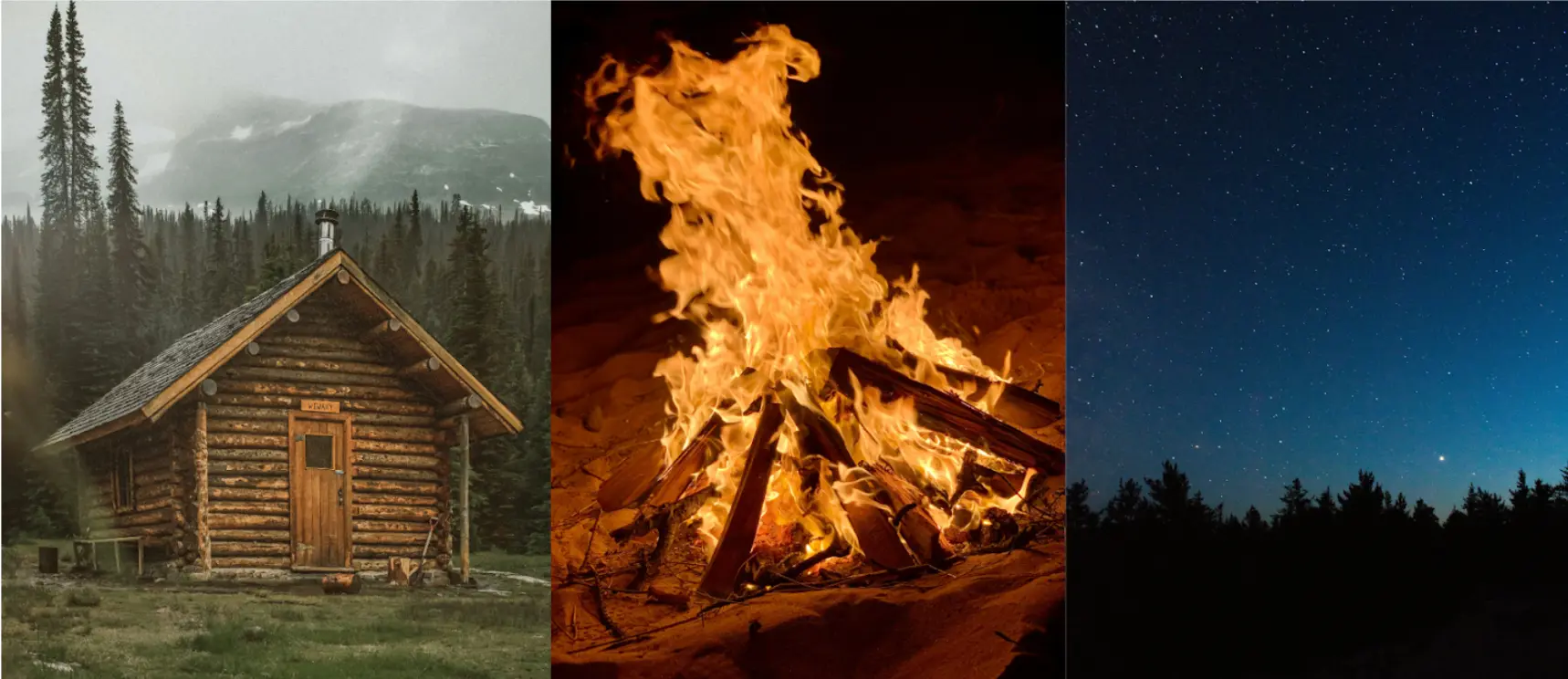 the elements to draw a mountain chalet