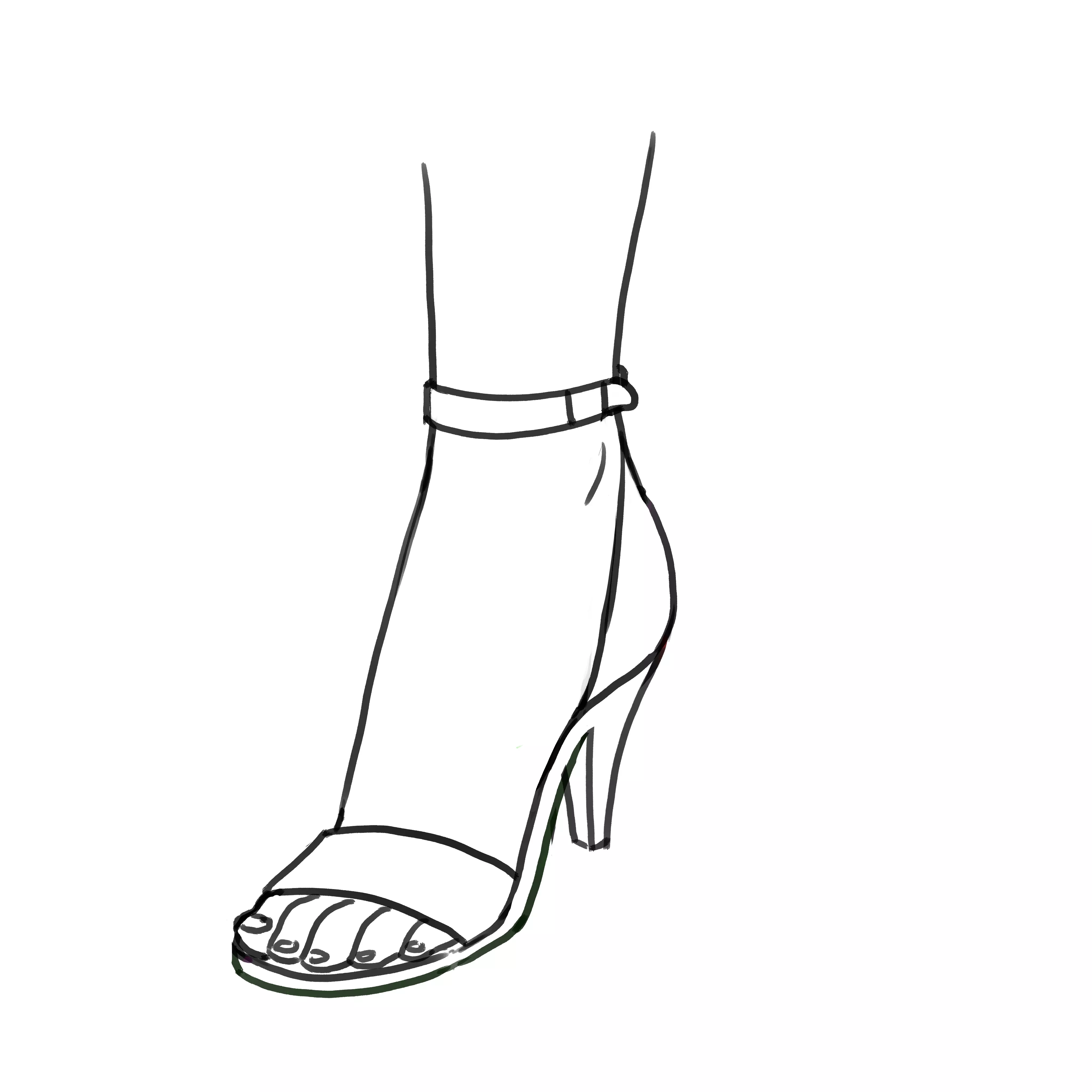 dessin d’une sandale à talon