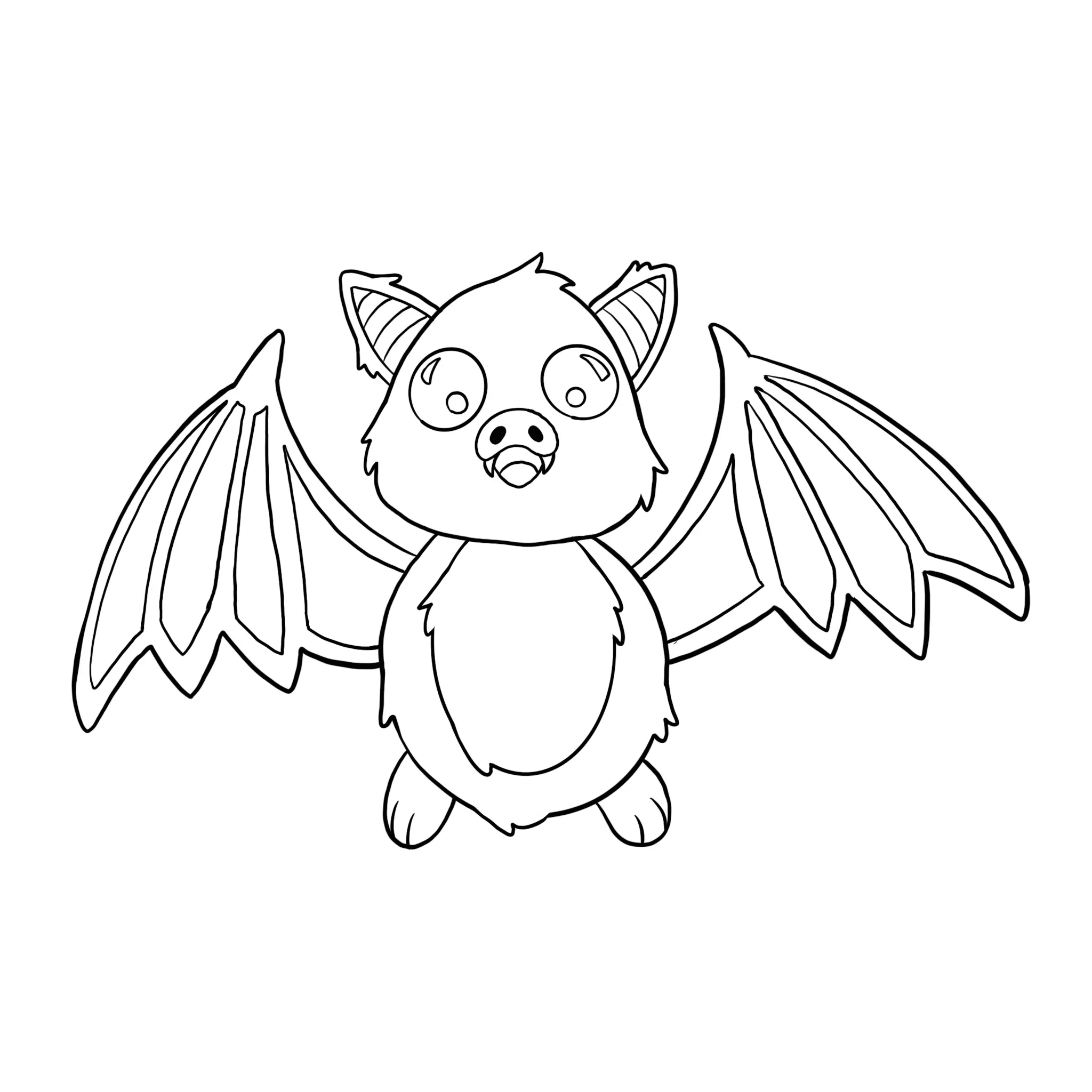 dessin de la fourrure d’une chauve-souris kawaii