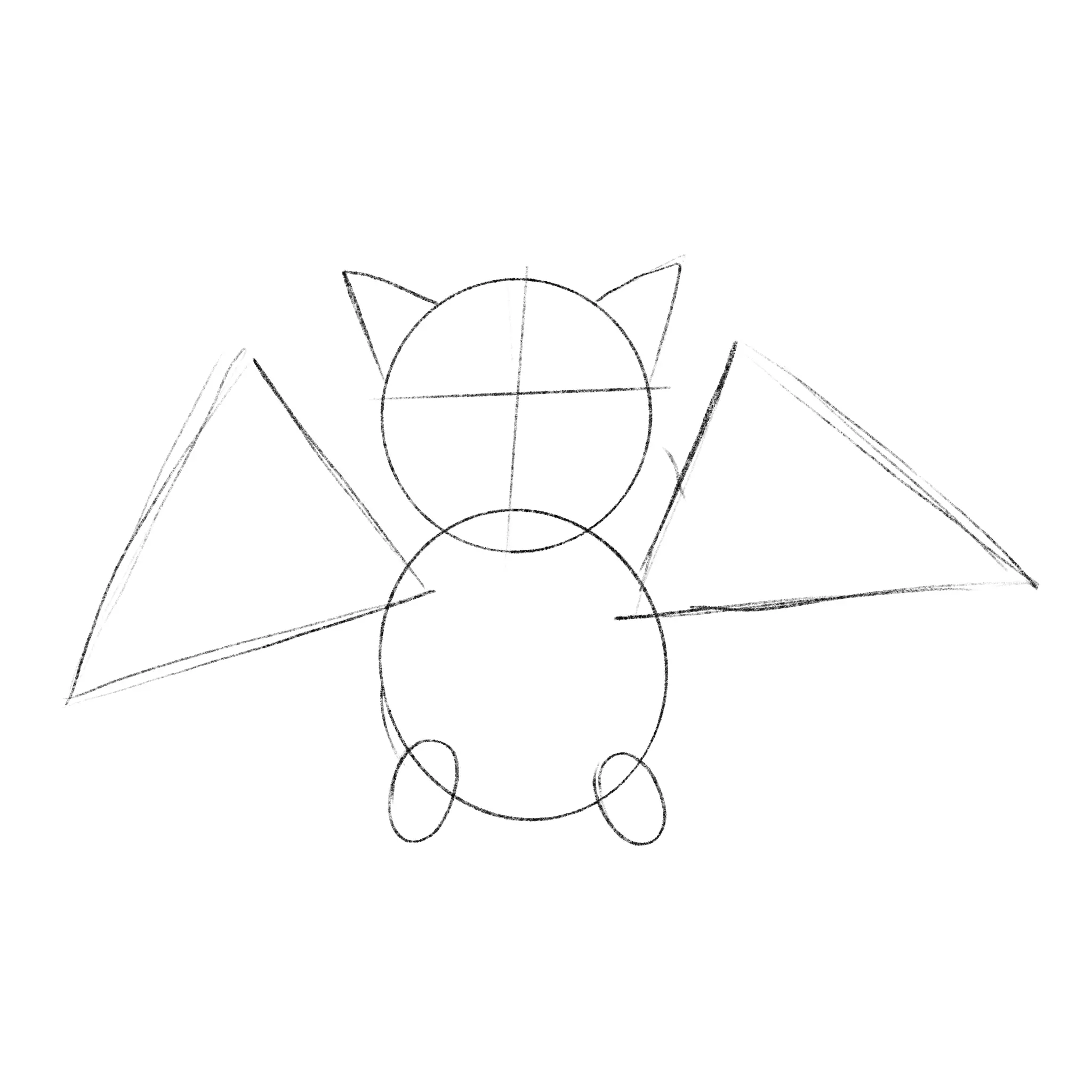 dessin des oreilles d’une chauve-souris kawaii