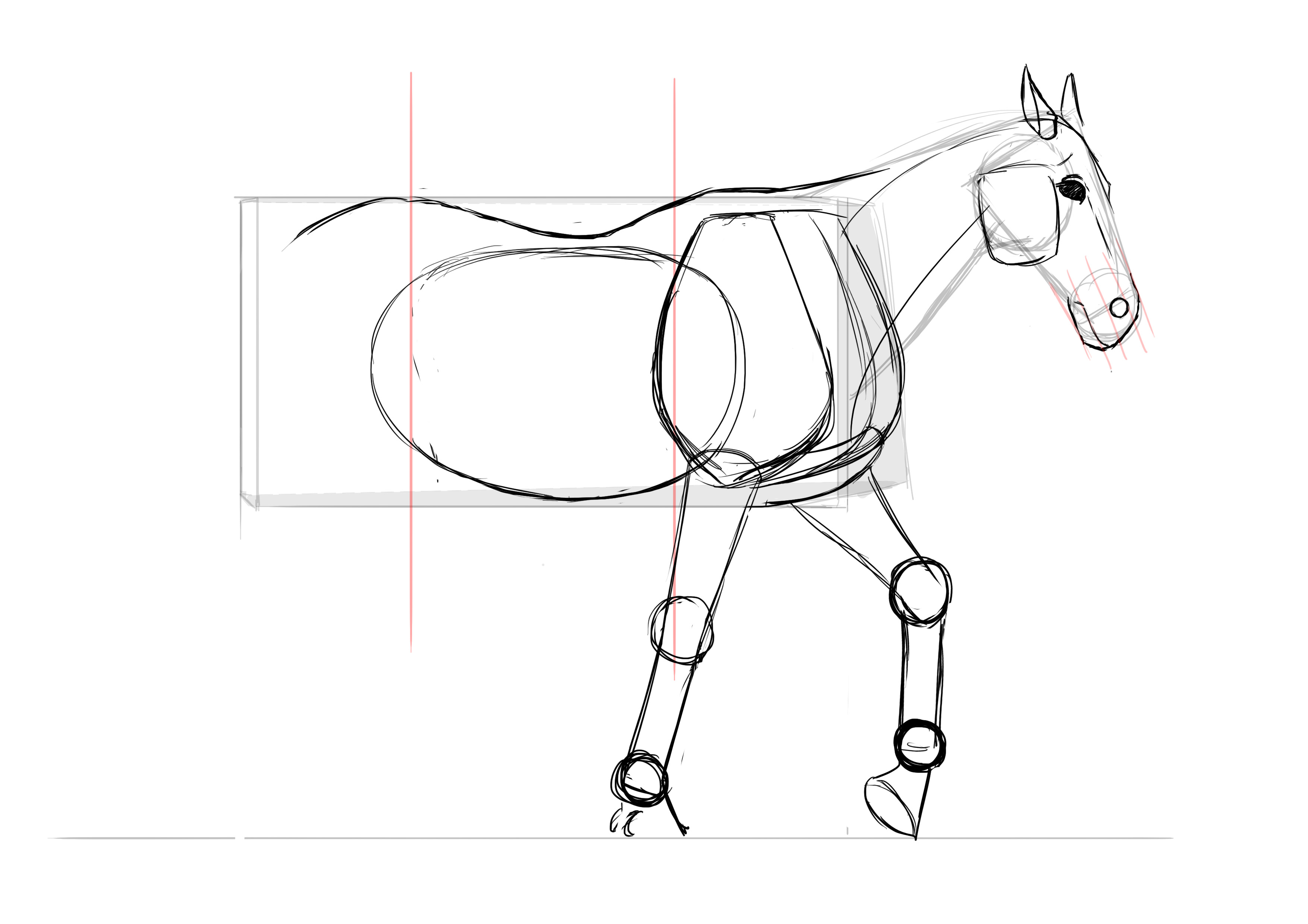 How-To-Draw-Horses  Dessin cheval facile, Comment dessiner un