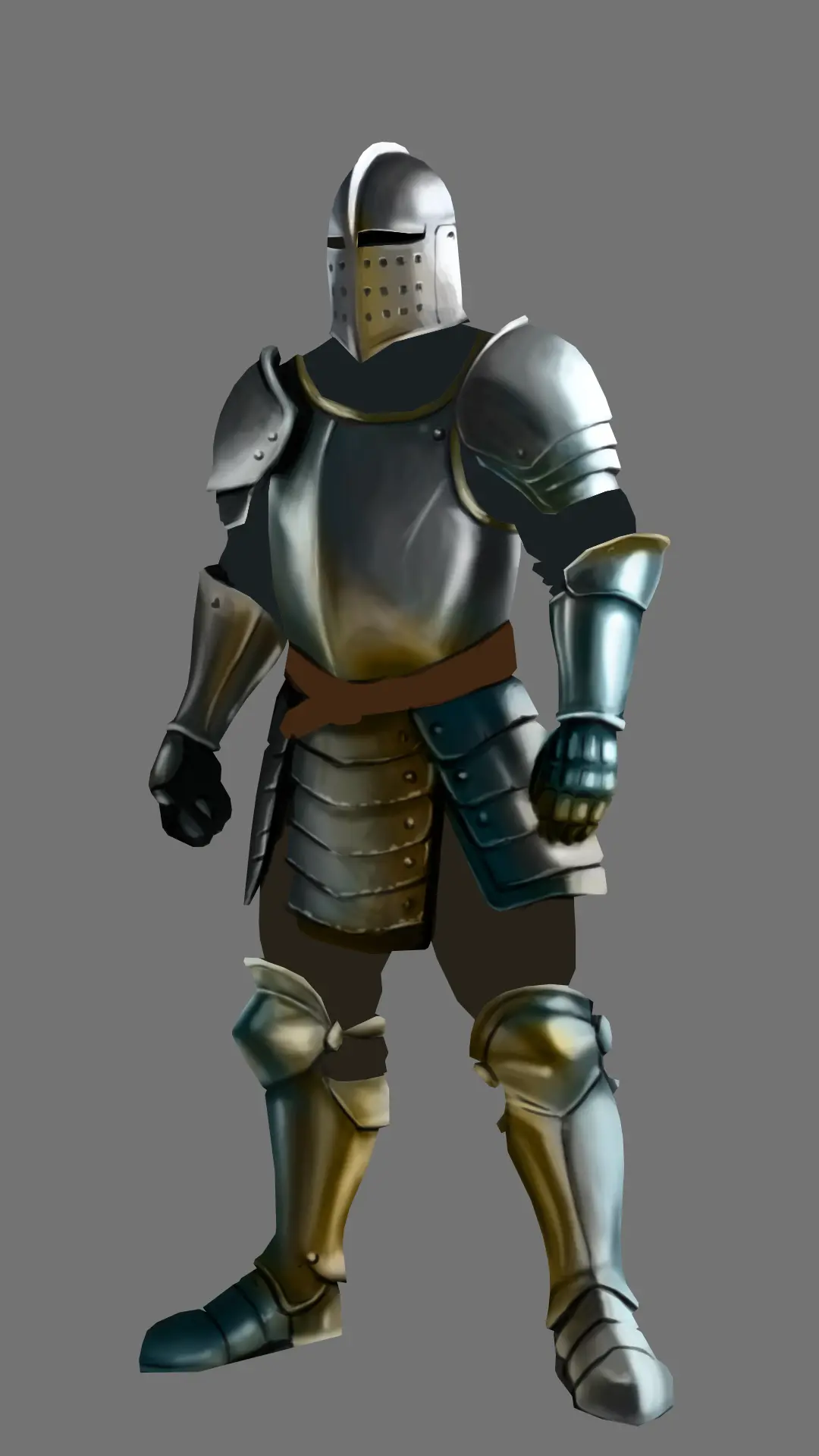 dessiner les reflets de l'armure d’un chevalier