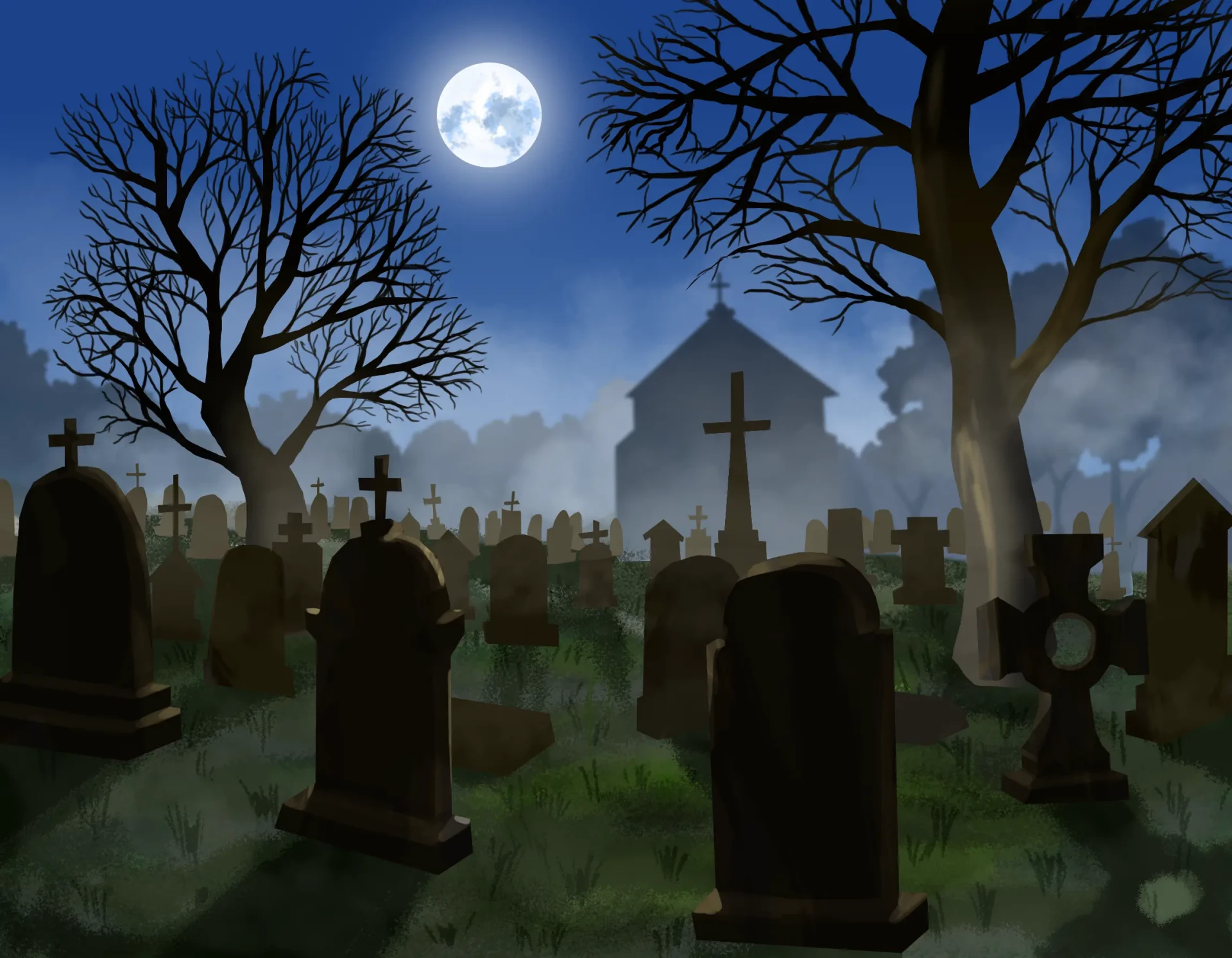 draw the light of a cemetery