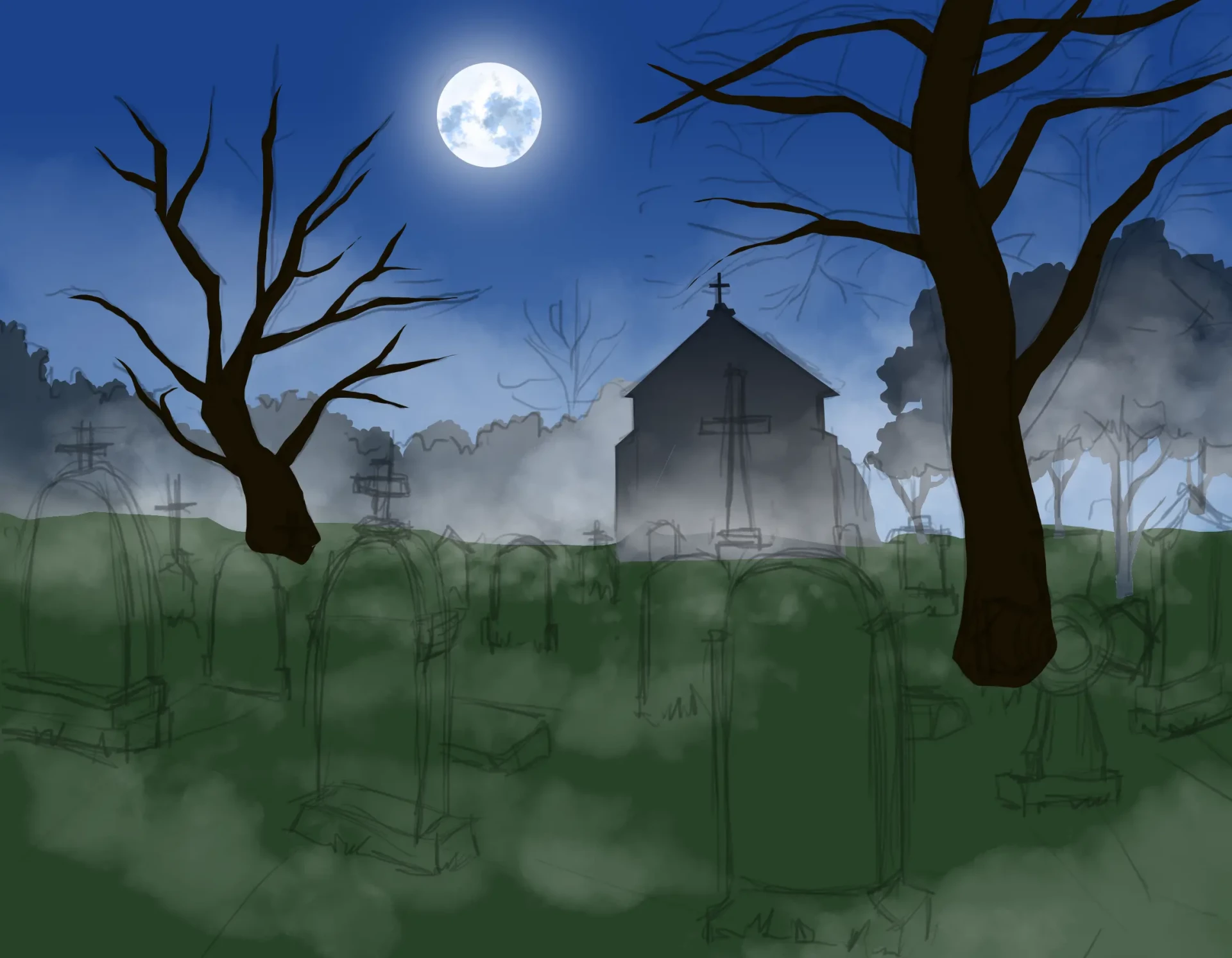 draw the depth of a cemetery