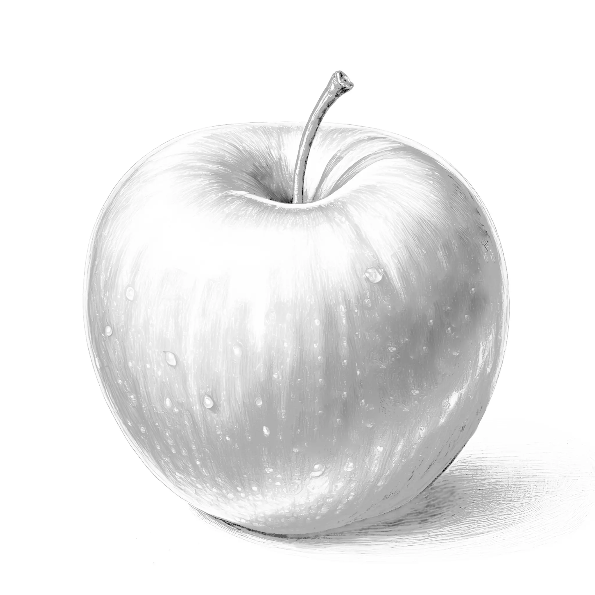 exemple d’un dessin de pomme sans contraste