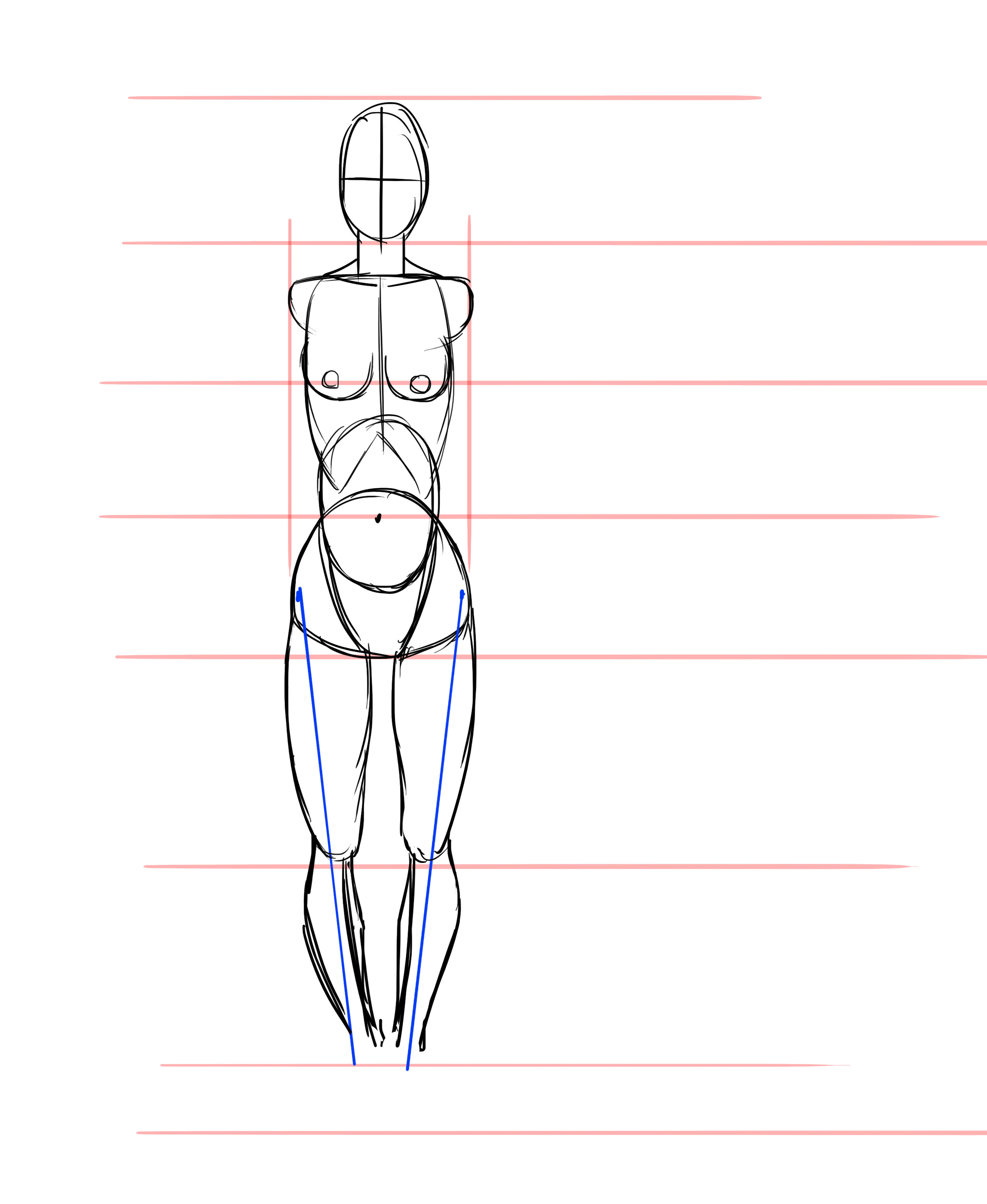 dessiner les jambes d’une femme de face 4