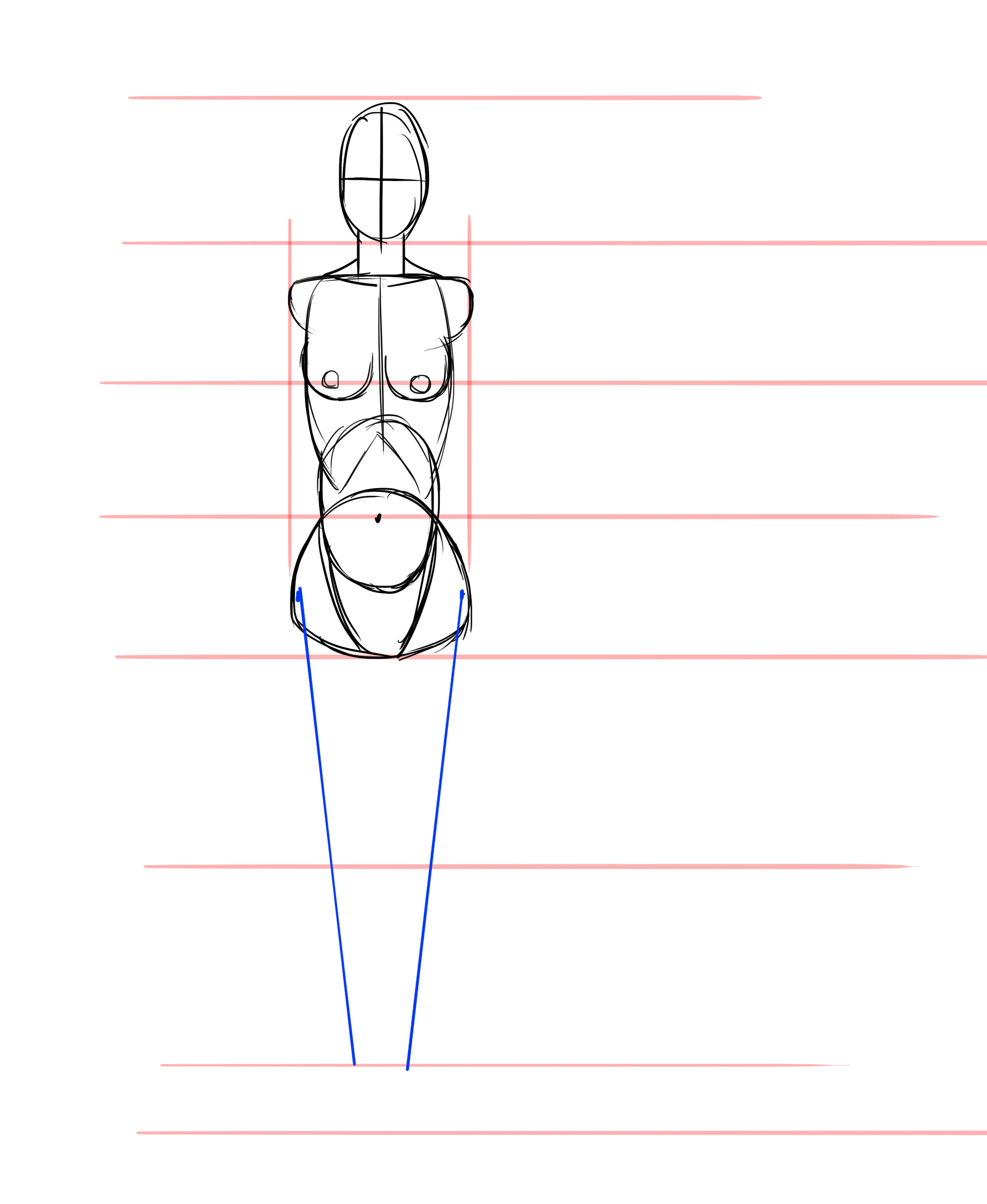 dessiner les jambes d’une femme de face