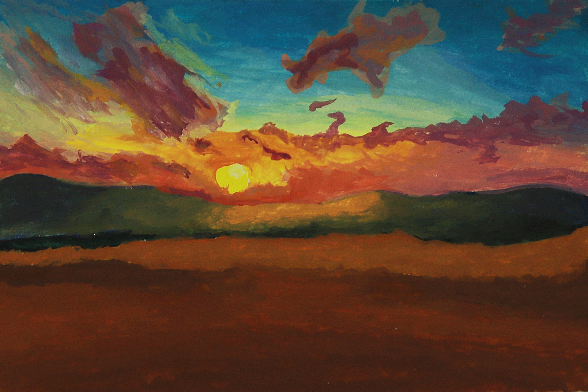 Kontrast zum Sonnenuntergang in Acryl hinzufügen