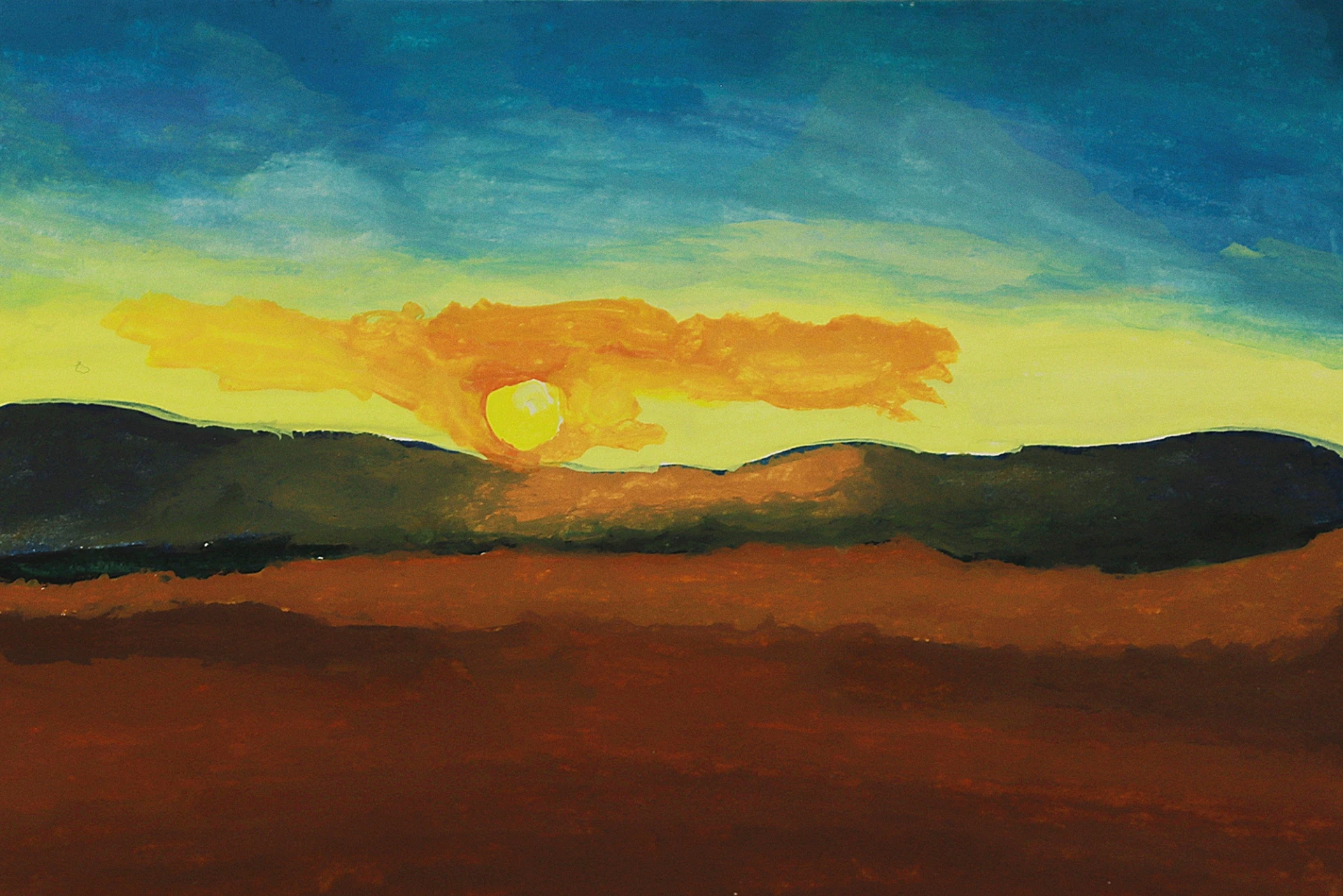 Verläufe in einen Sonnenuntergang mit Acryl hinzufügen