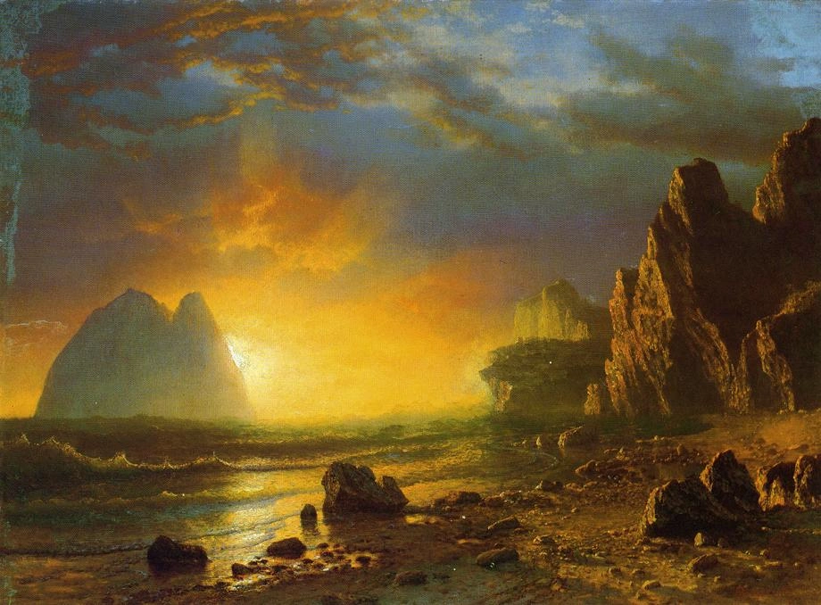 Gemälde eines Sonnenuntergangs von Albert Bierstadt