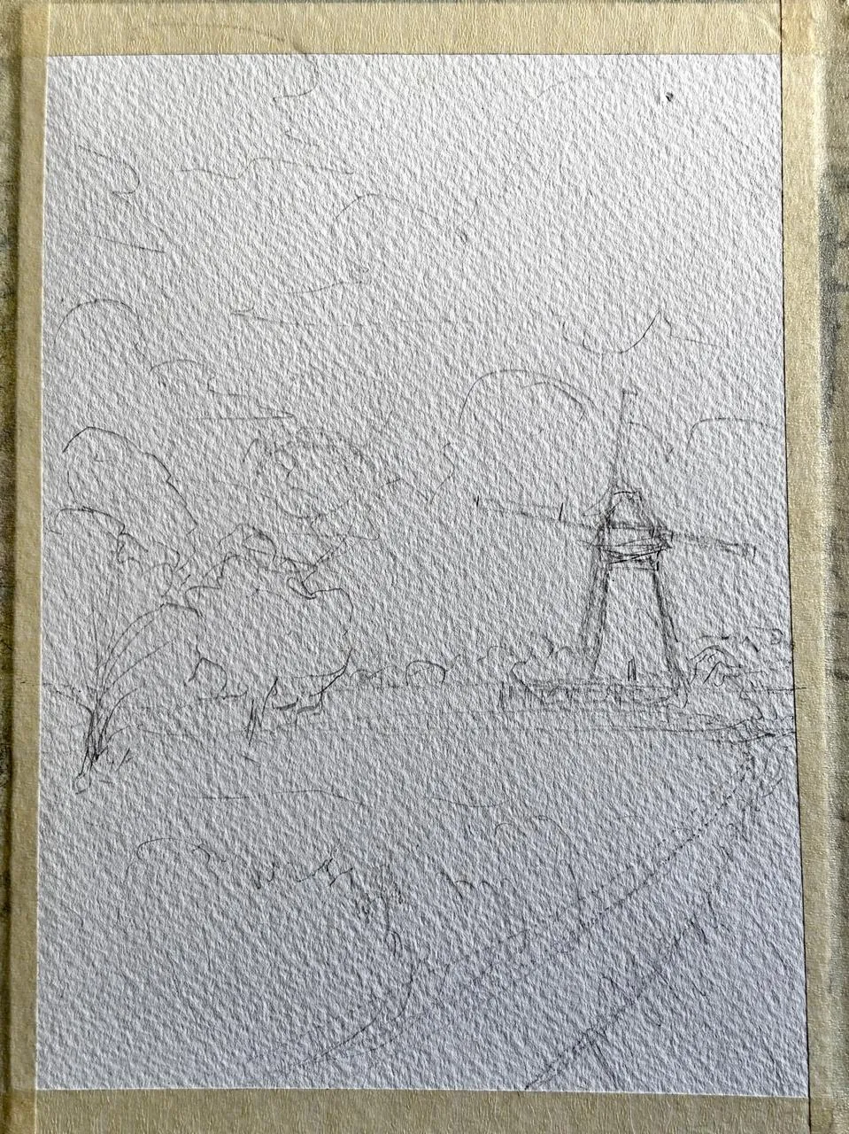 dessiner le croquis d’un coucher de soleil à l’aquarelle