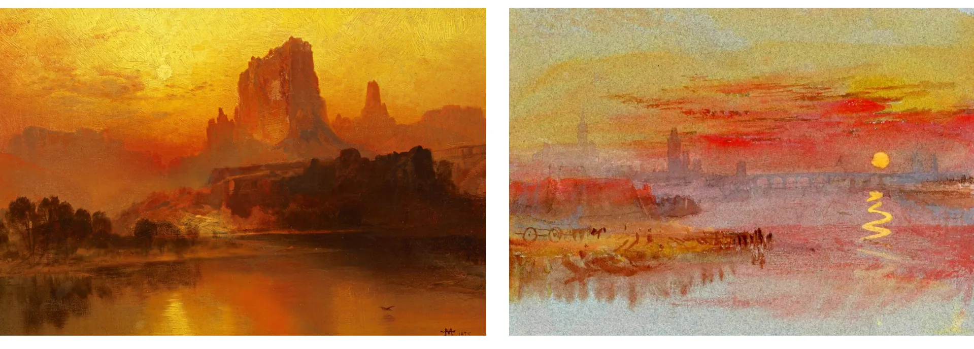 exemples de peintures de coucher de soleil