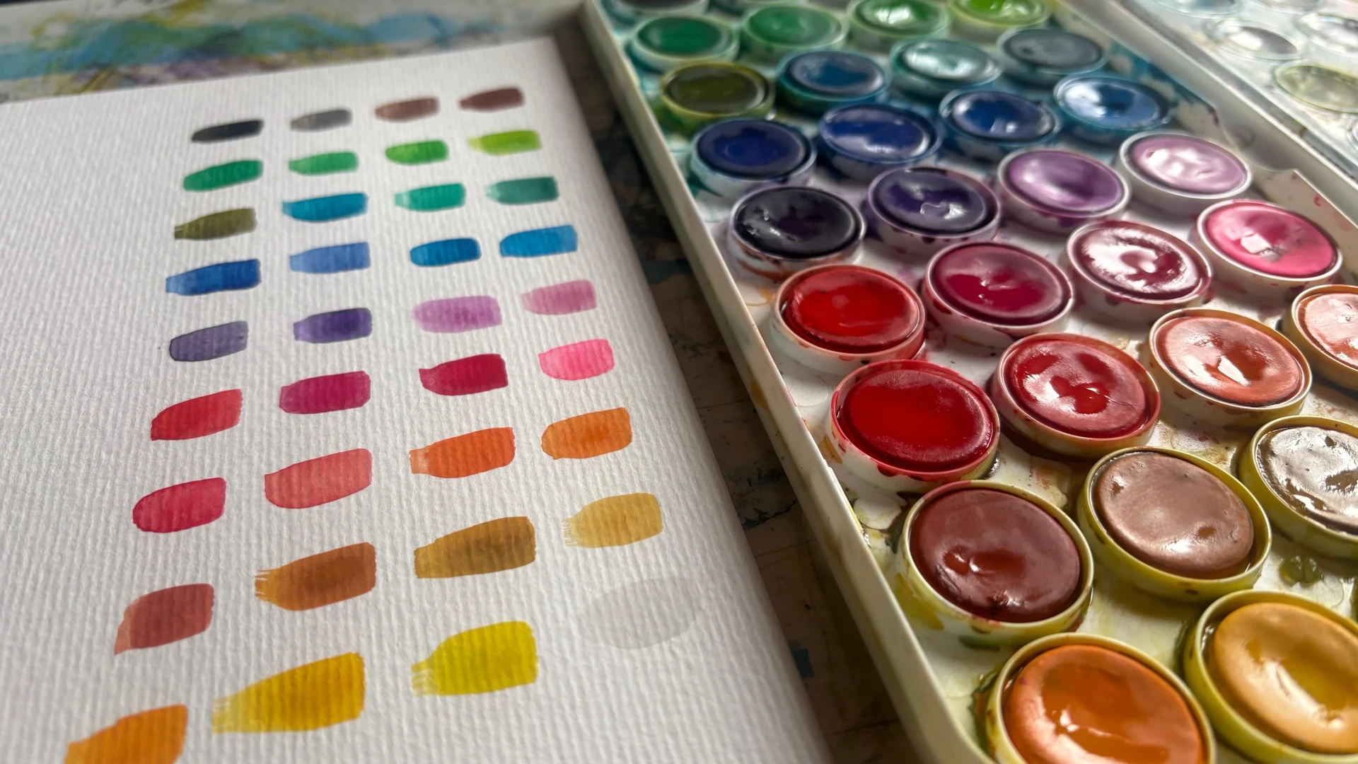 créer son nuancier de couleurs à l'aquarelle