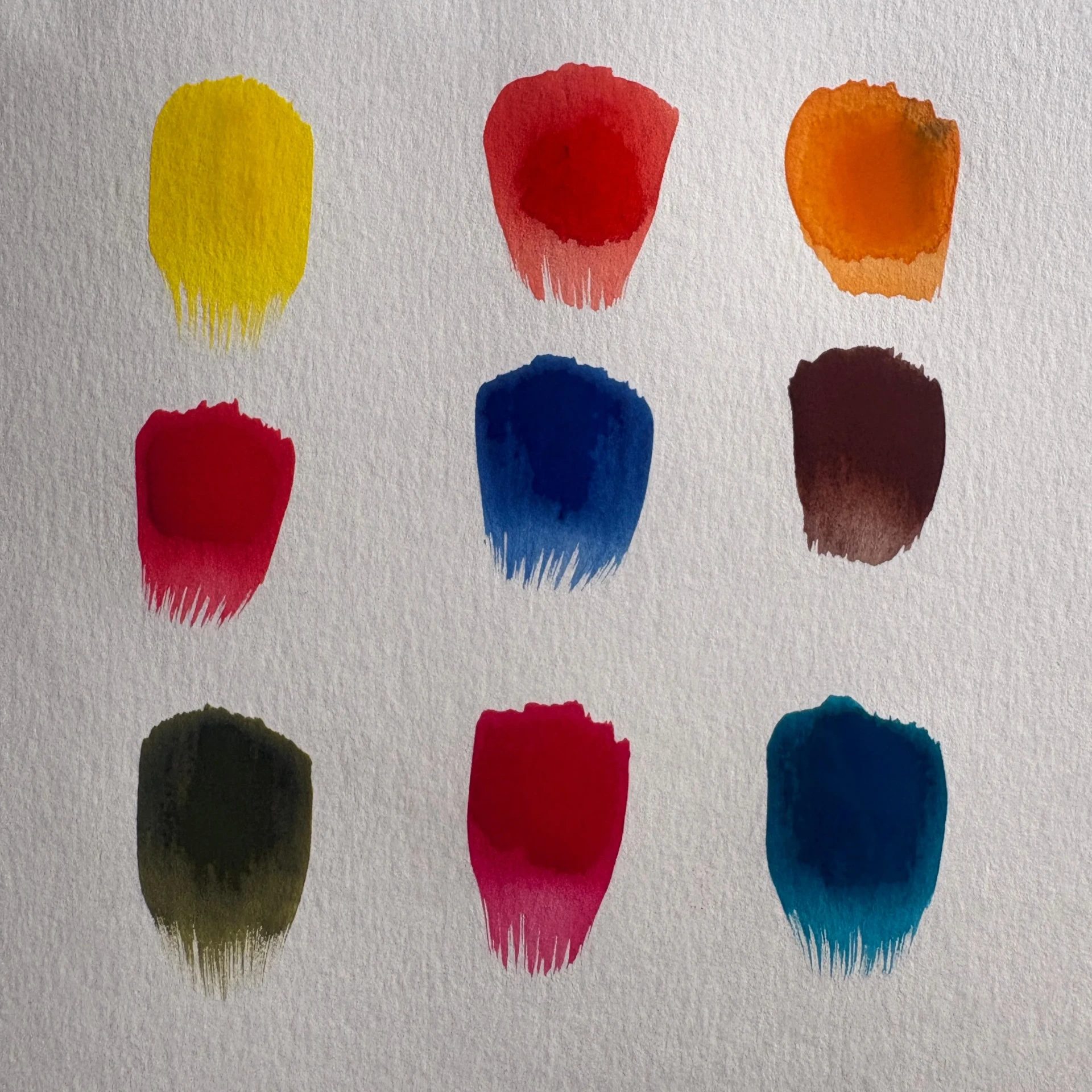 les différents tons de couleurs à l'aquarelle 
